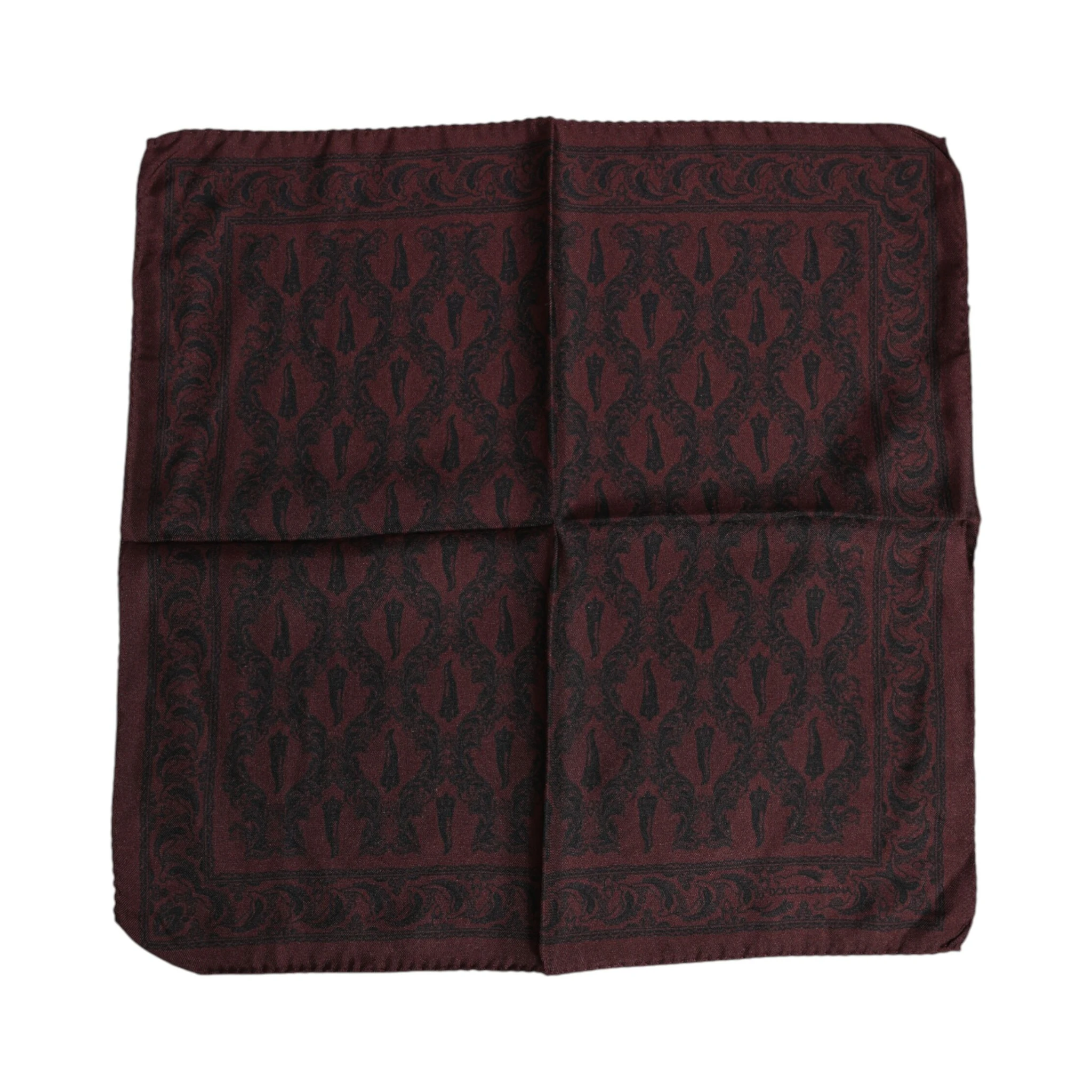 Maroon Black Printed Square Men Foulard Scarf
