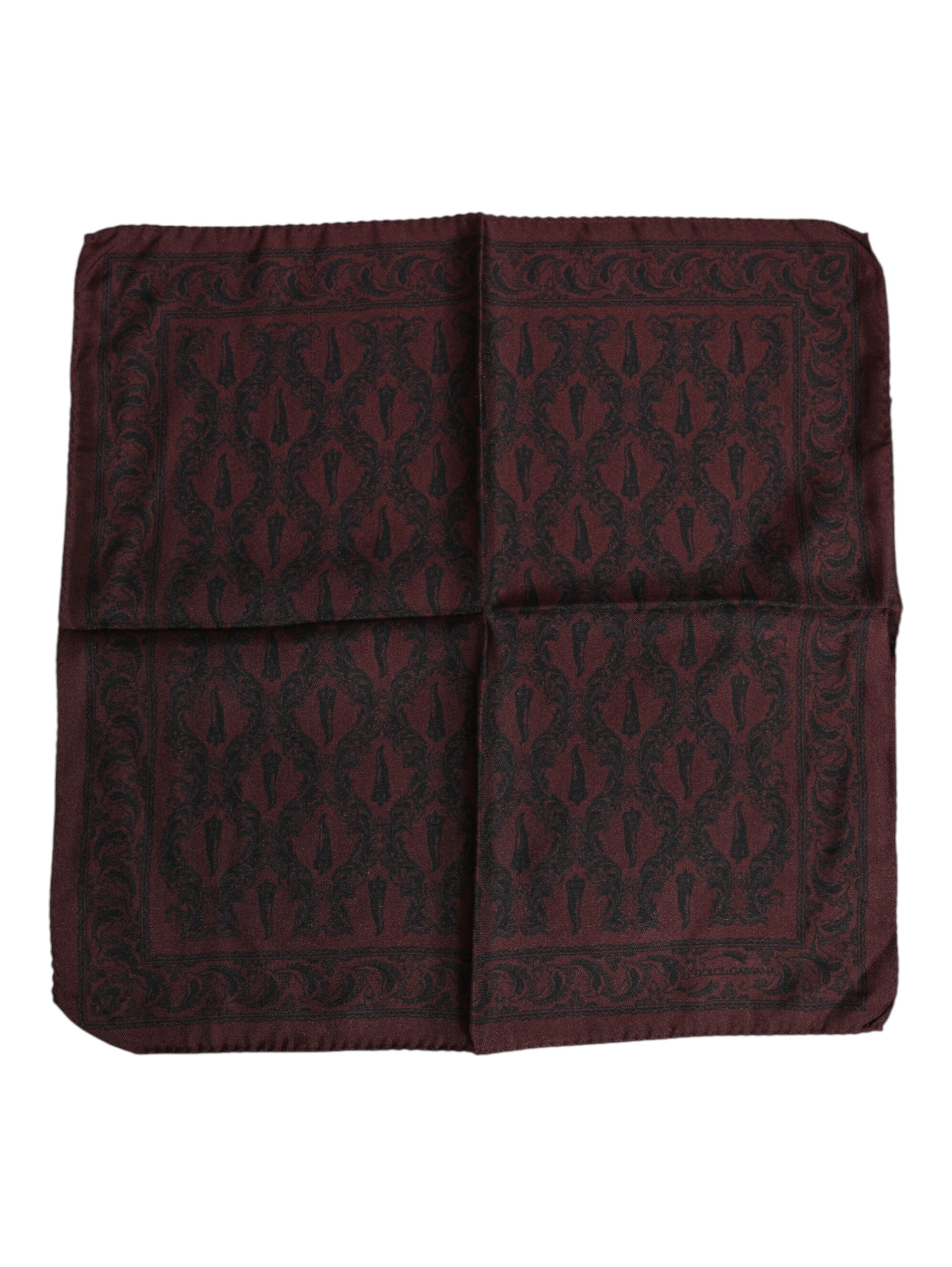 Maroon Black Printed Square Men Foulard Scarf