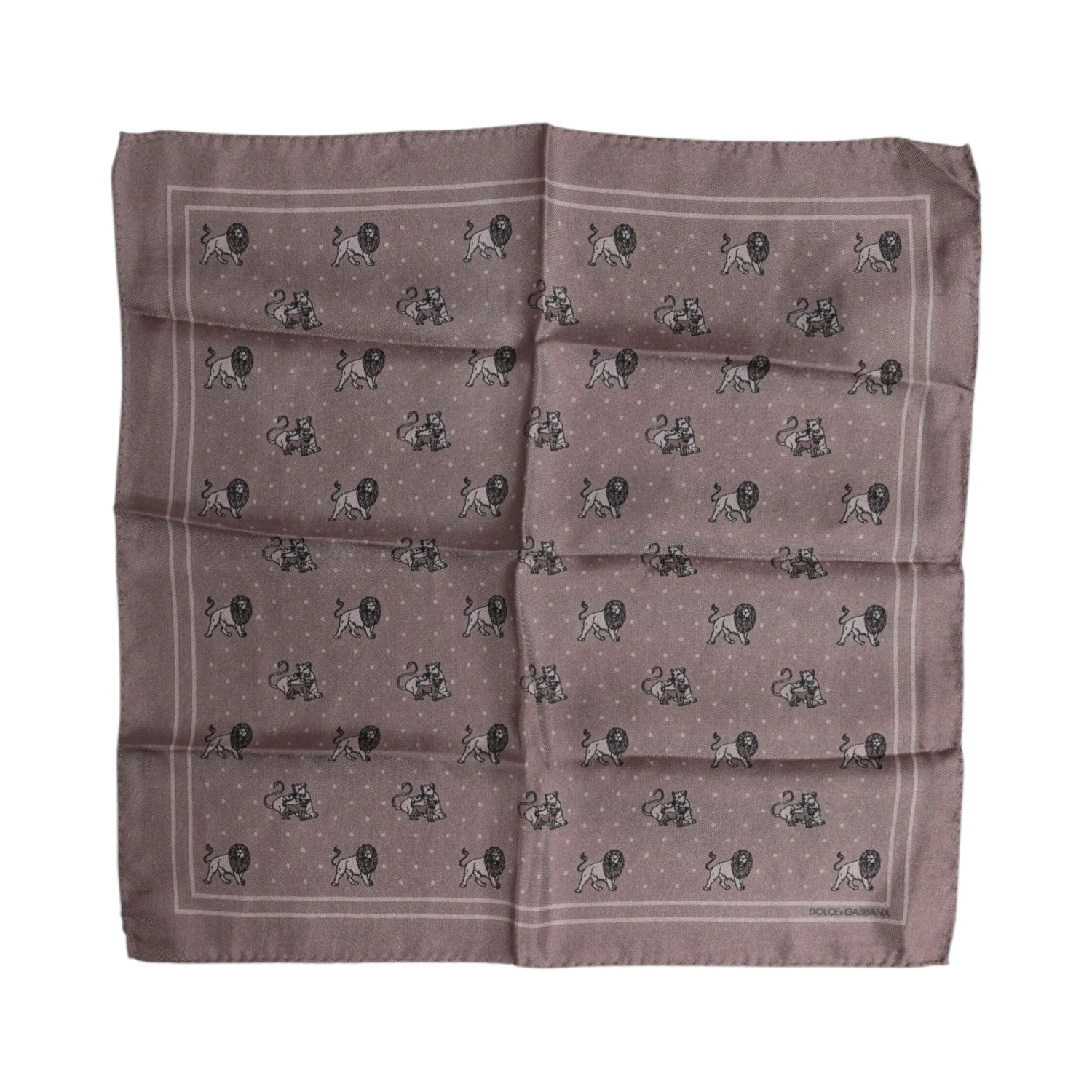 Brown Animal Print Square Foulard Scarf