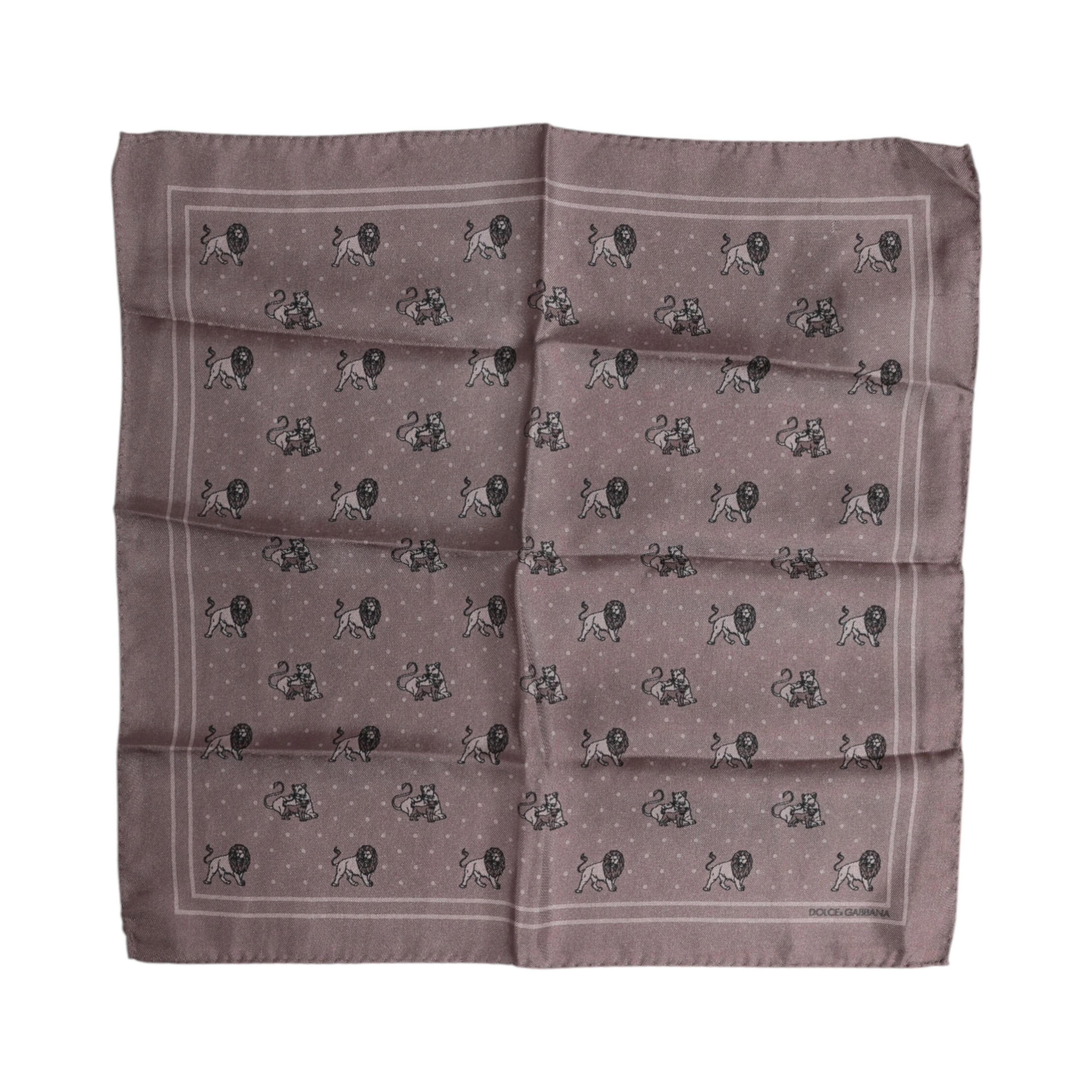 Brown Animal Print Square Foulard Scarf