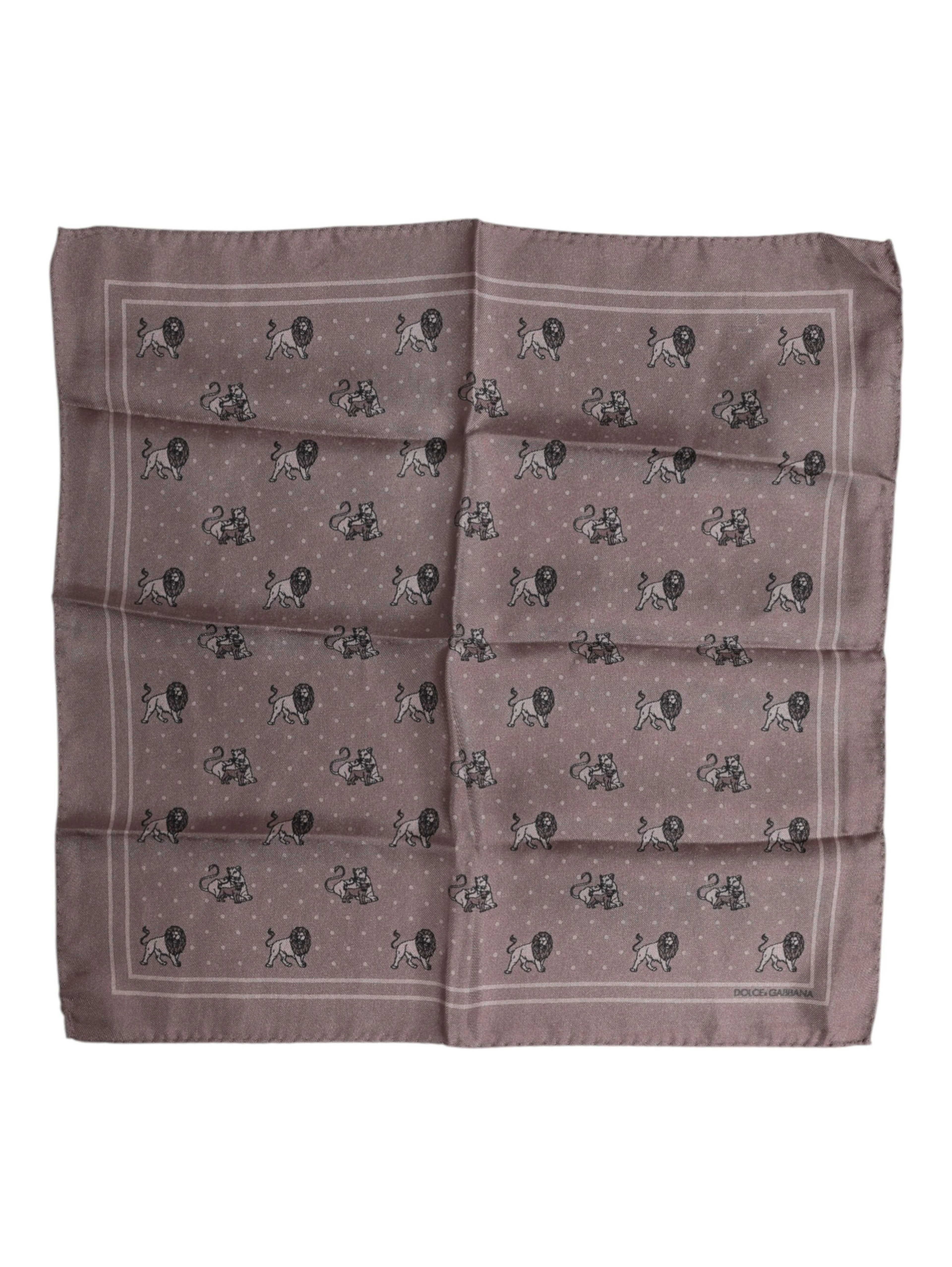 Brown Animal Print Square Foulard Scarf