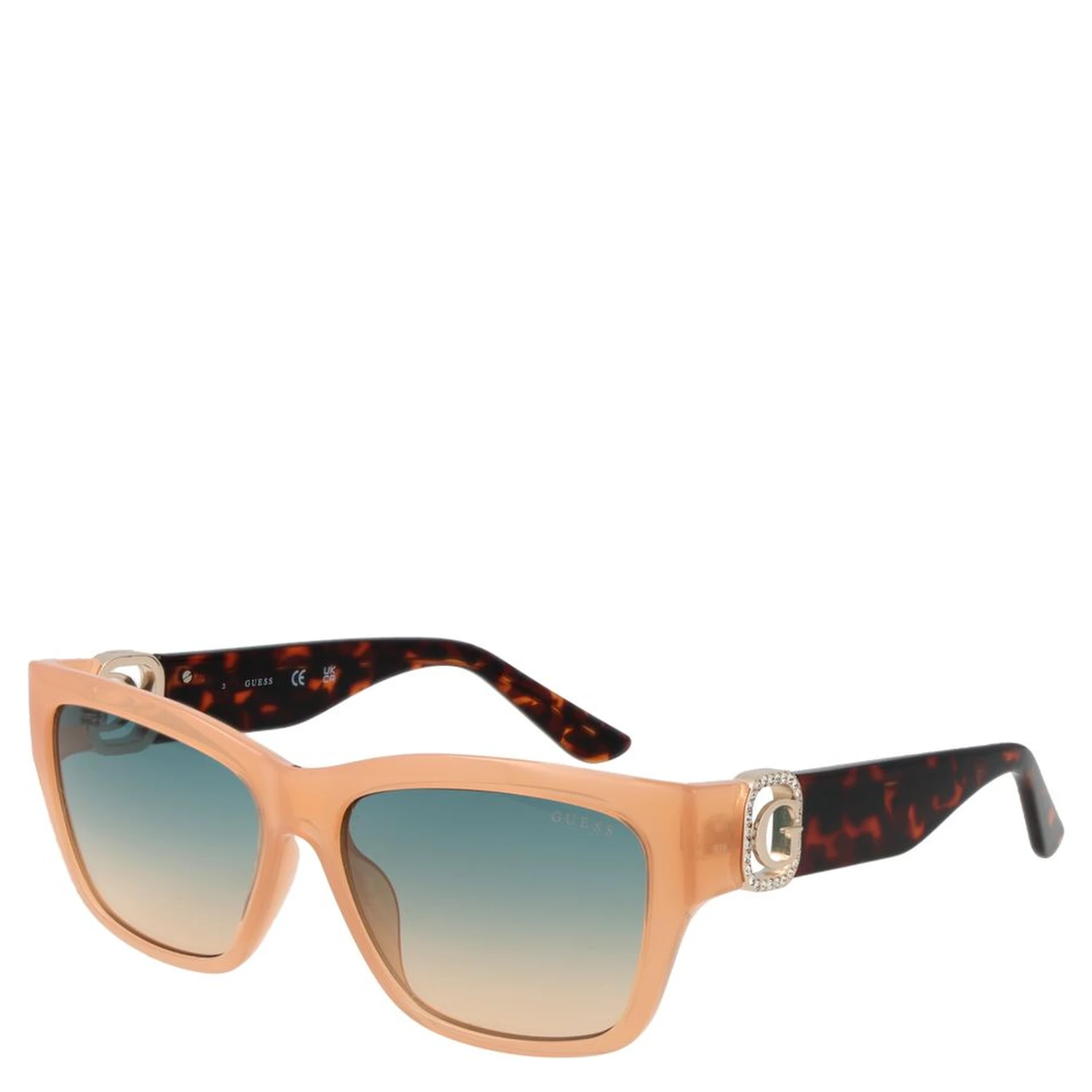 Beige Stainless Steel Sunglasses