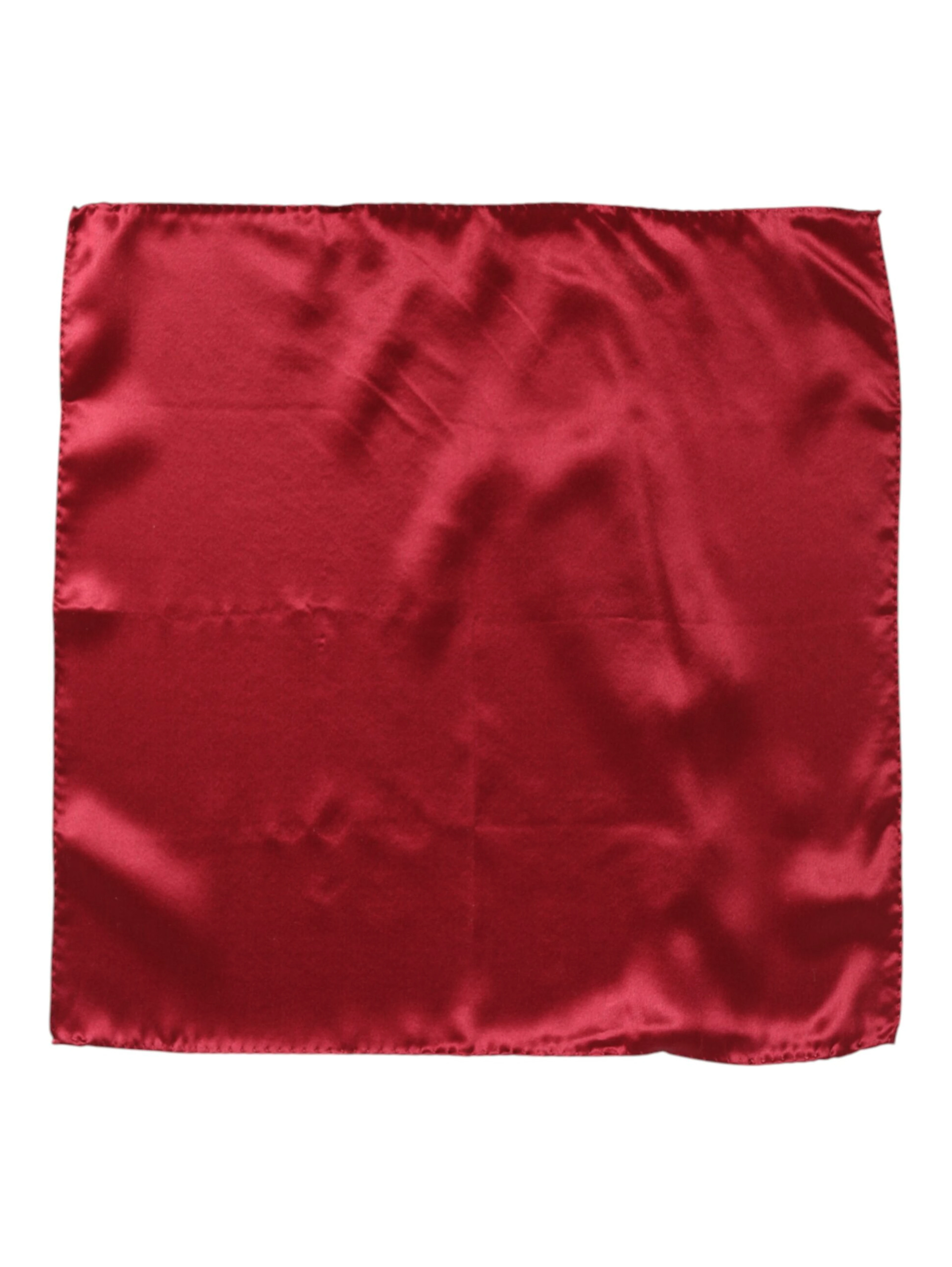Red Solid Satin Silk Square Handkerchief Scarf