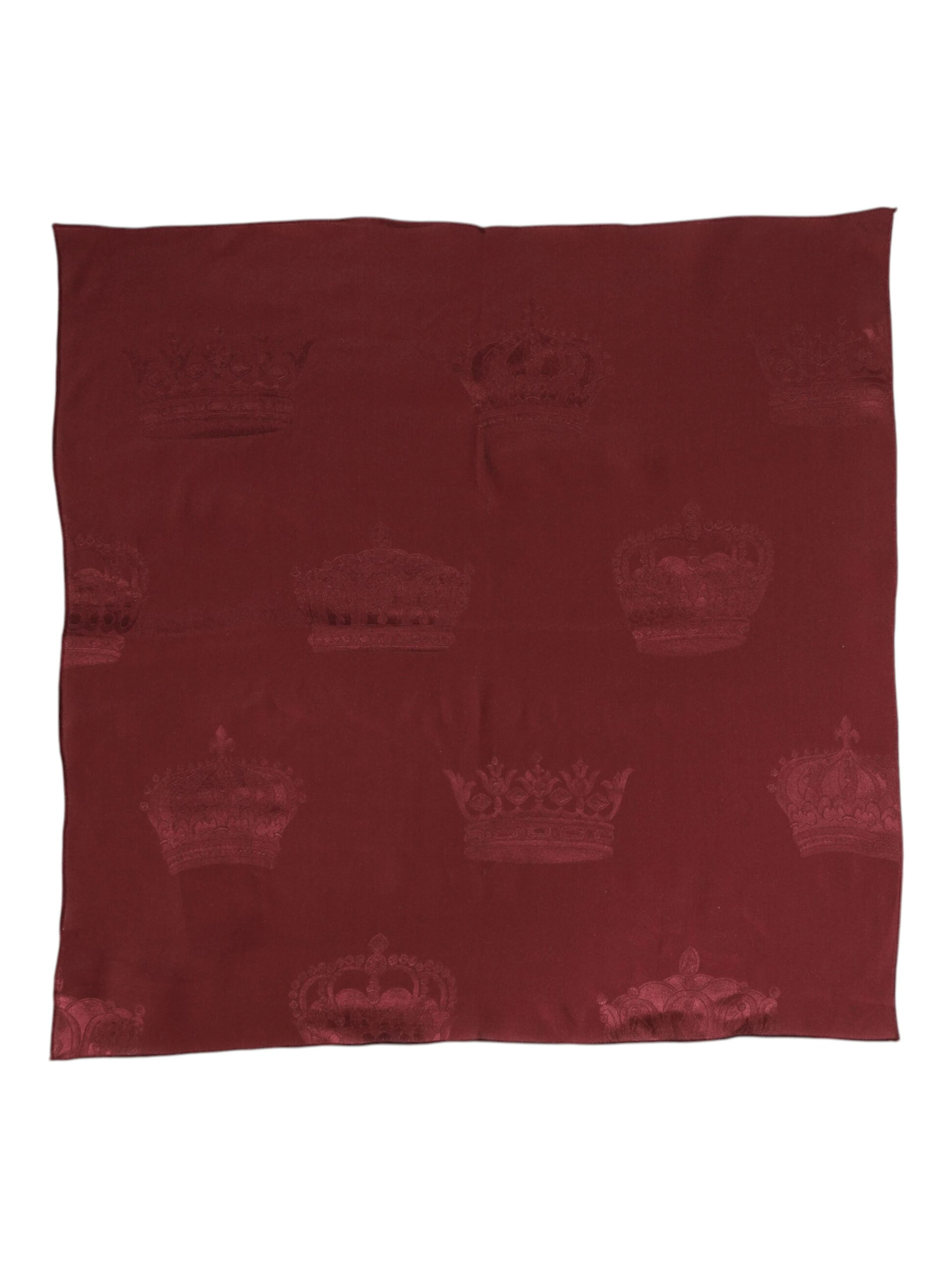 Maroon Silk Crown Square Men Foulard Scarf