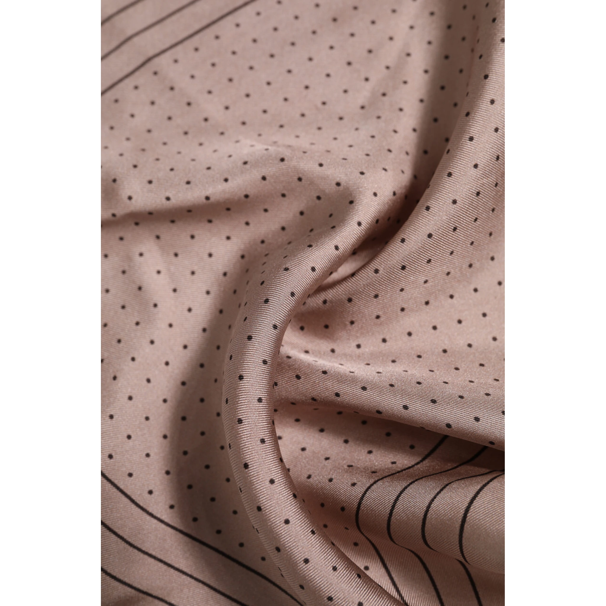 Beige Dotted Silk Square Men Foulard Scarf