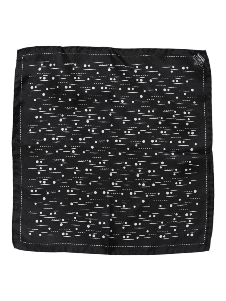 Black White Printed Square Men Foulard Scarf