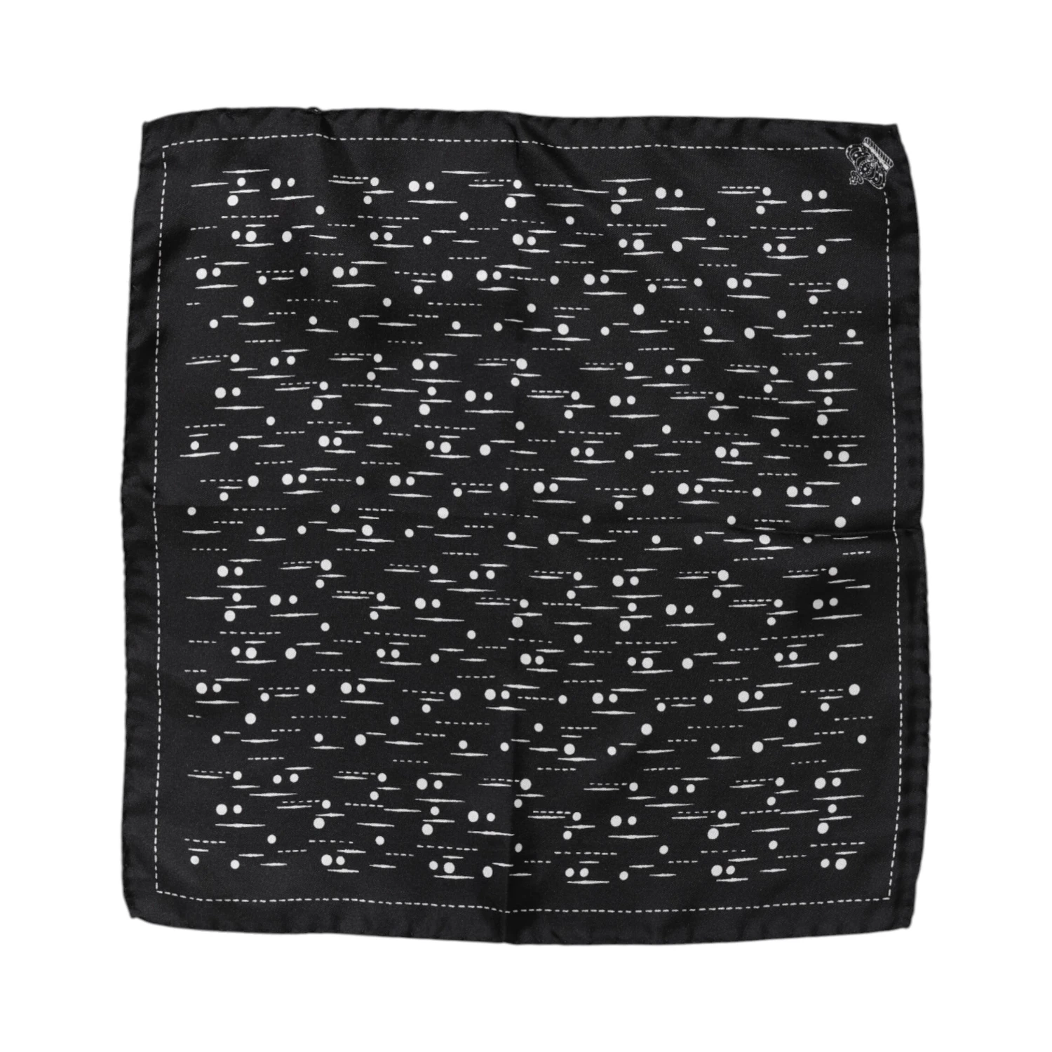 Black White Printed Square Men Foulard Scarf