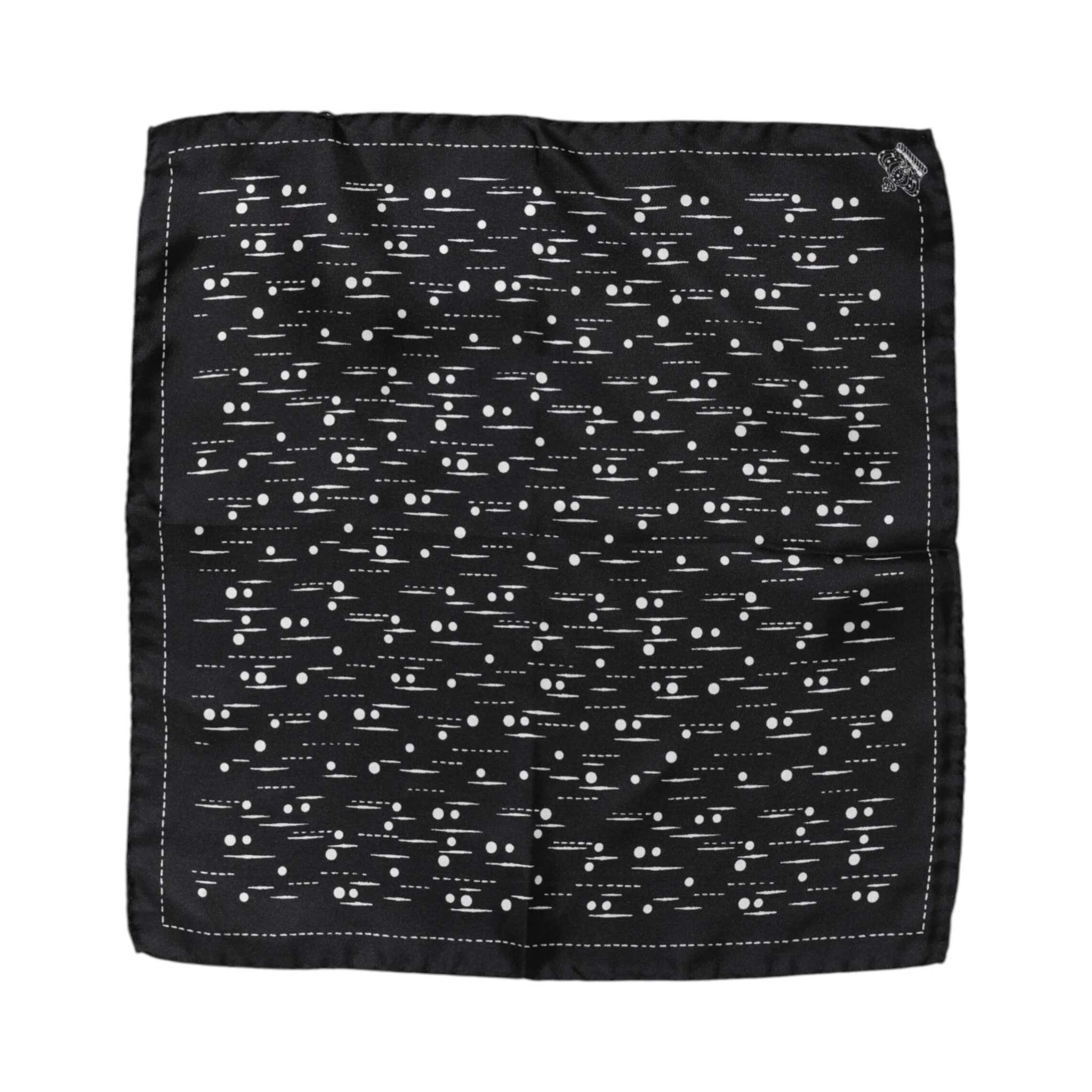 Black White Printed Square Men Foulard Scarf