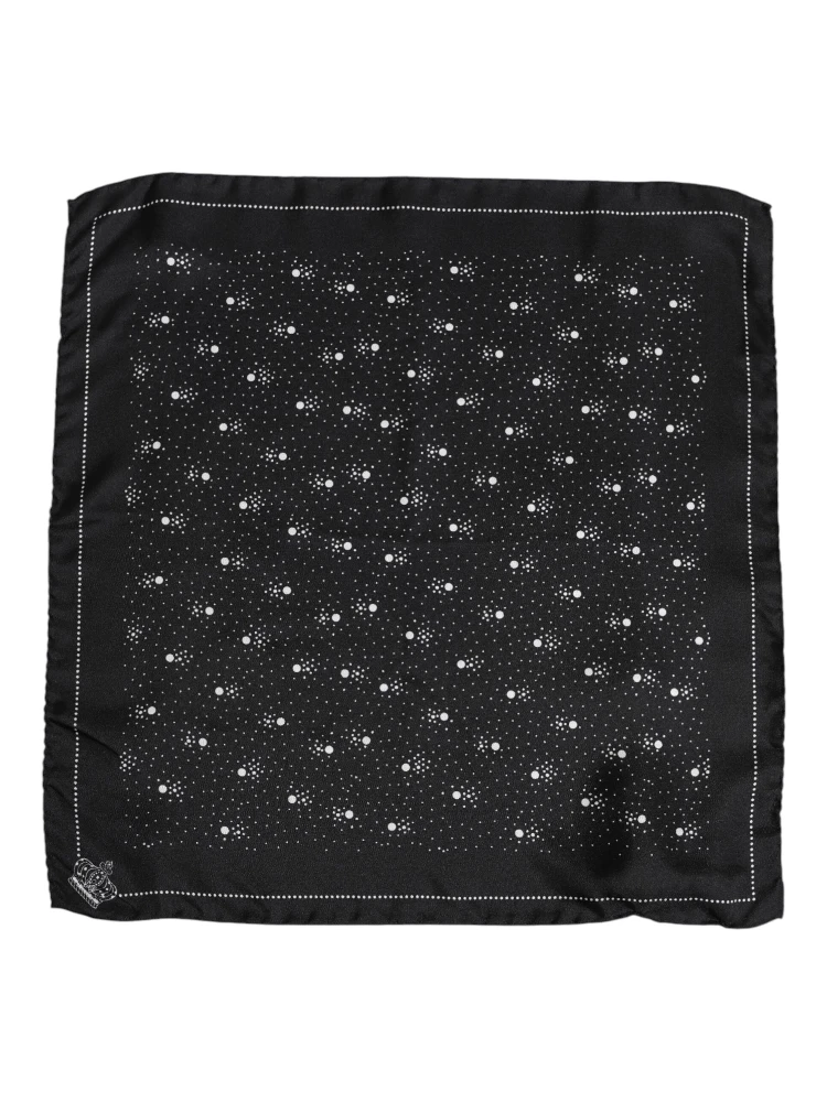 Black White Printed Square Men Foulard Scarf