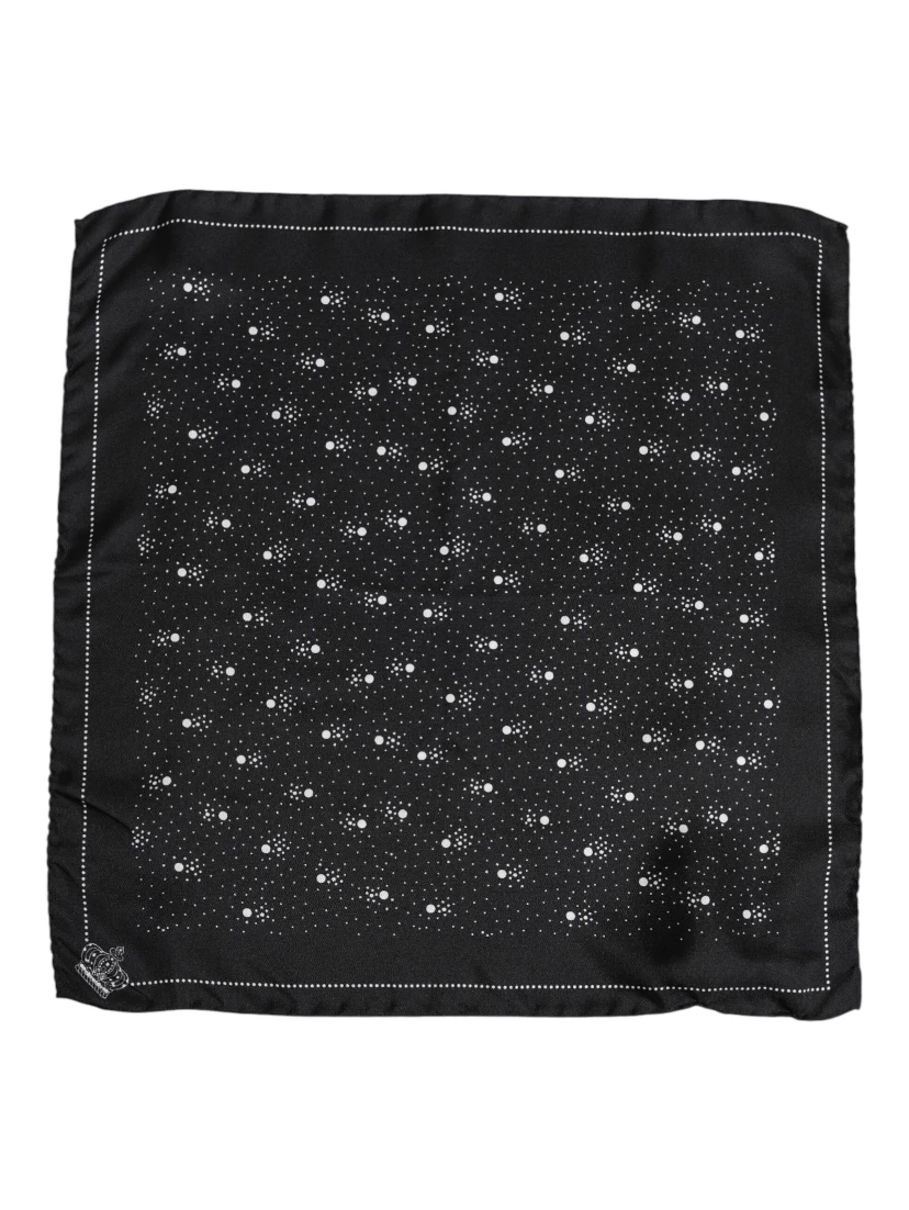 Black White Printed Square Men Foulard Scarf