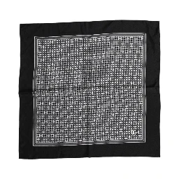 Black White Patterned Square Foulard Scarf