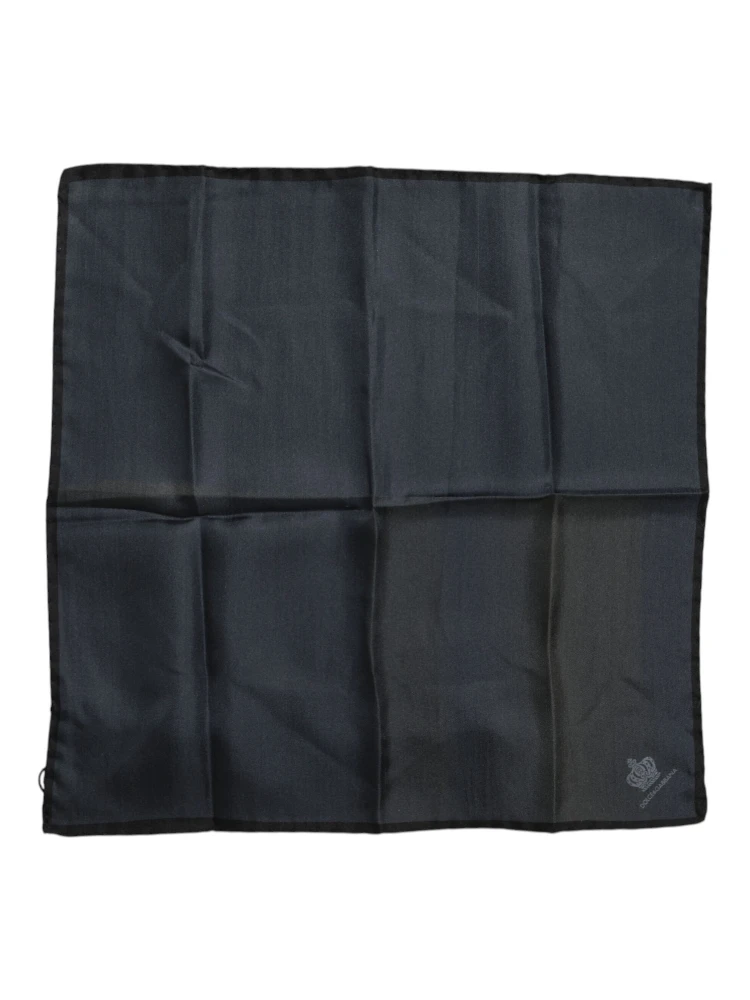Blue DG Crown Silk Square Men Foulard Scarf