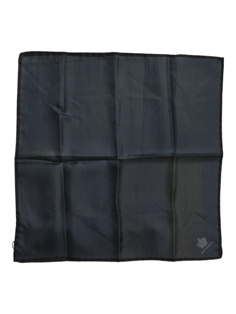 Blue DG Crown Silk Square Men Foulard Scarf