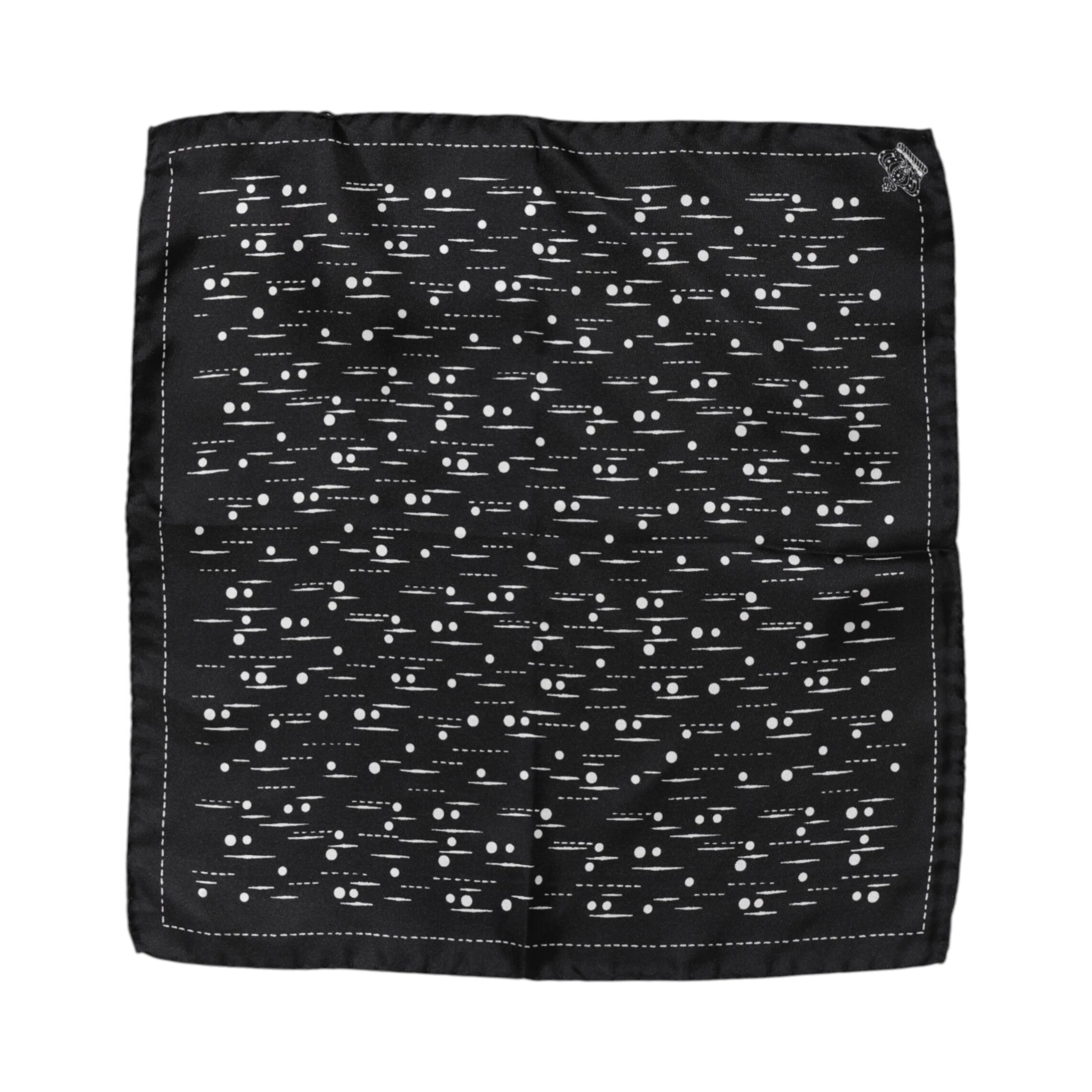 Black White Printed Square Men Foulard Scarf