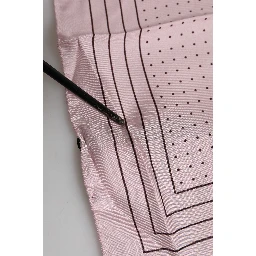 Beige Dotted Silk Square Men Foulard Scarf