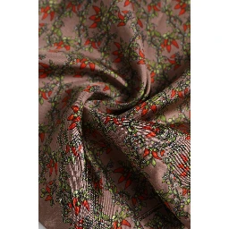Brown Chilis Silk Square Men Foulard Scarf