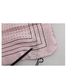 Beige Dotted Silk Square Men Foulard Scarf