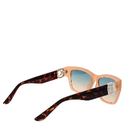 Beige Stainless Steel Sunglasses