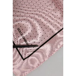 Beige Dotted Silk Square Men Foulard Scarf