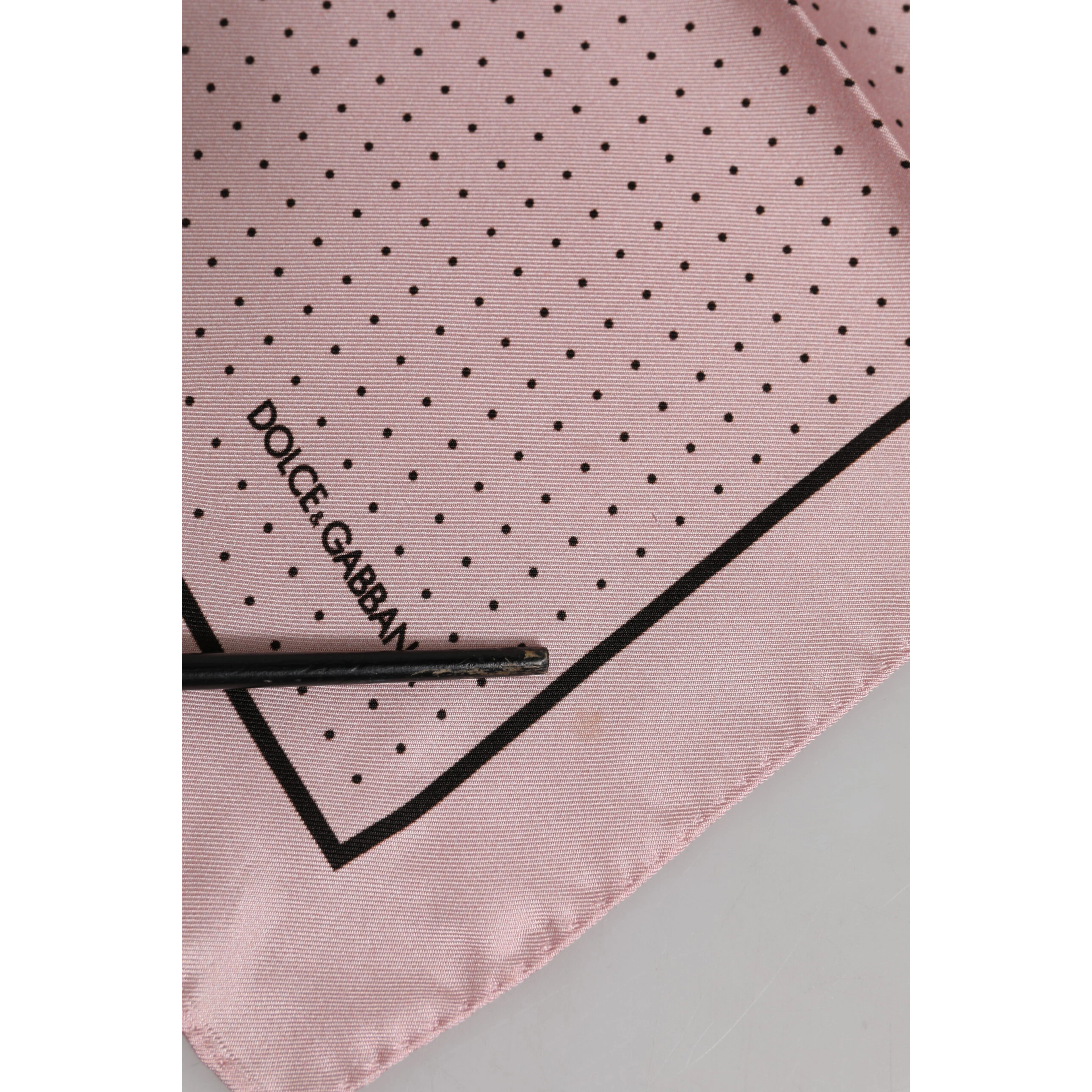 Beige Dotted Silk Square Men Foulard Scarf