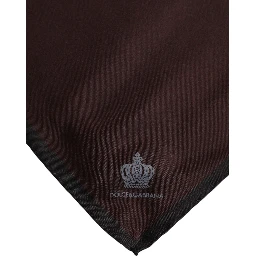 Brown DG Crown Silk Square Men Foulard Scarf
