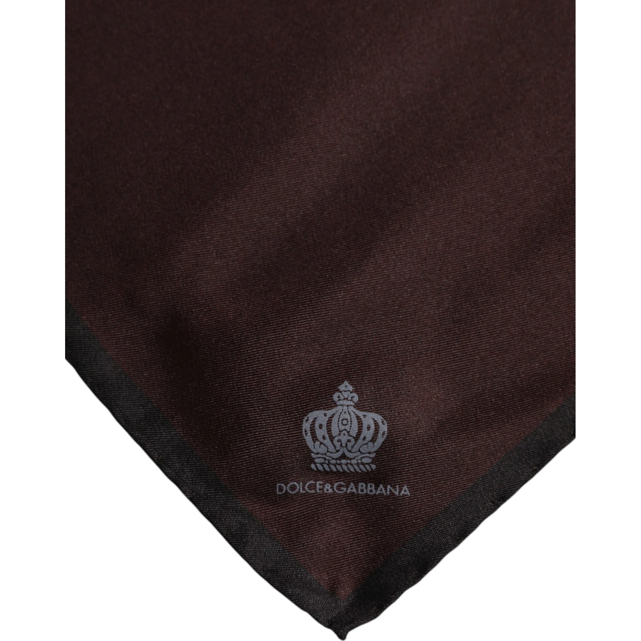Brown DG Crown Silk Square Men Foulard Scarf