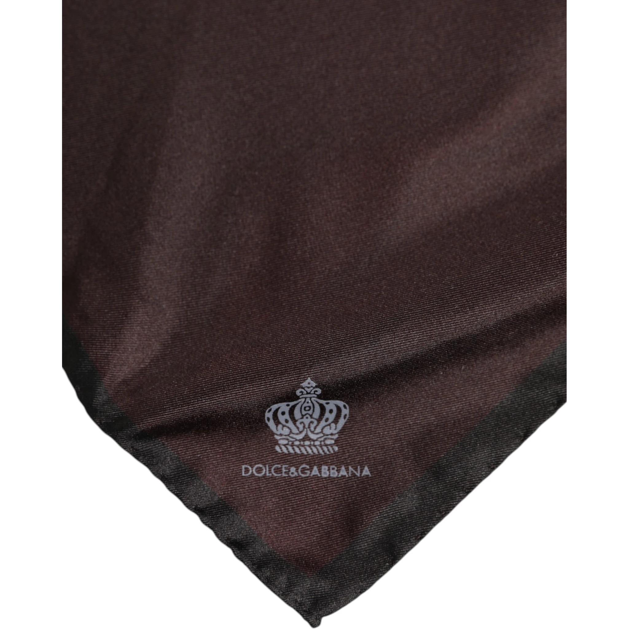 Brown DG Crown Silk Square Men Foulard Scarf