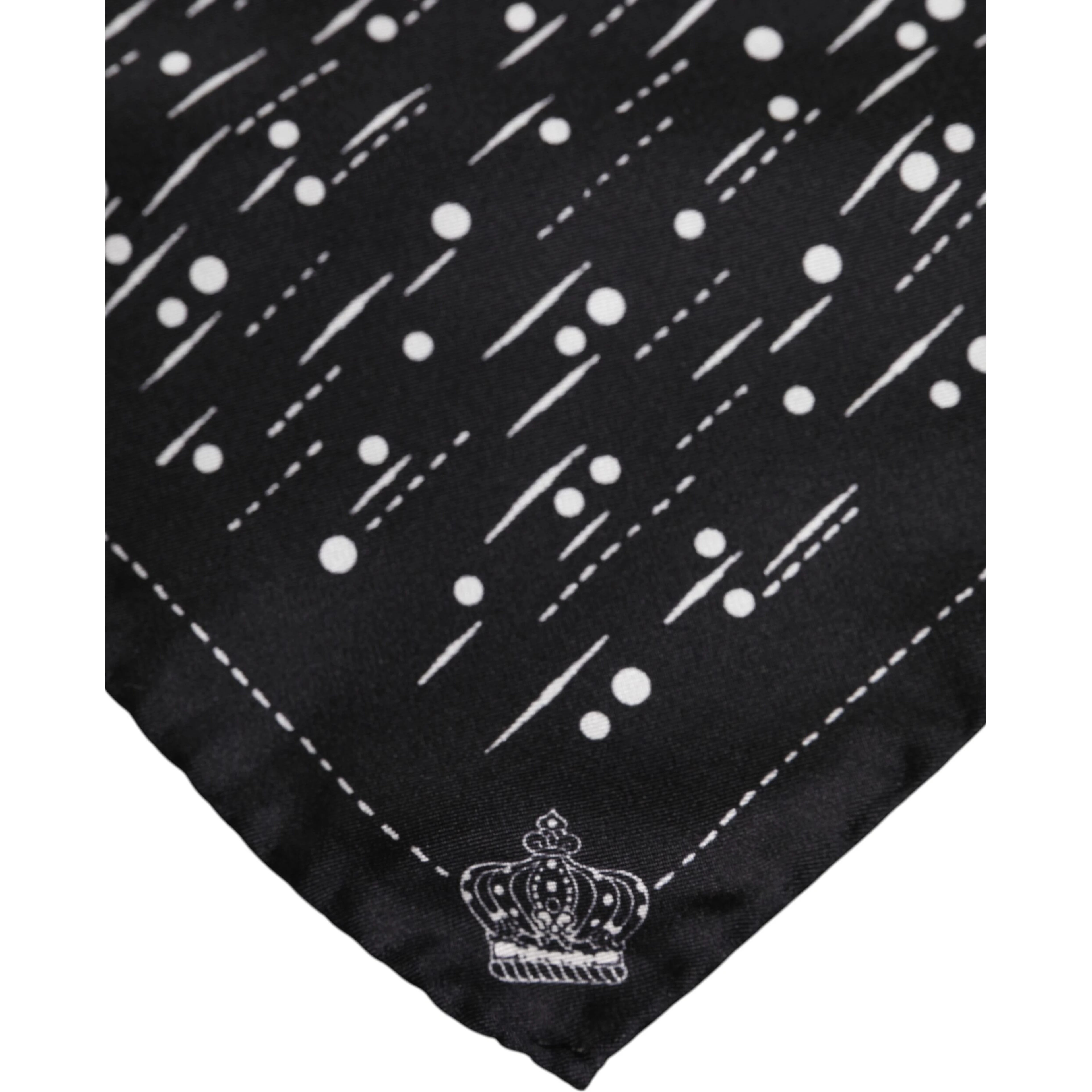 Black White Printed Square Men Foulard Scarf