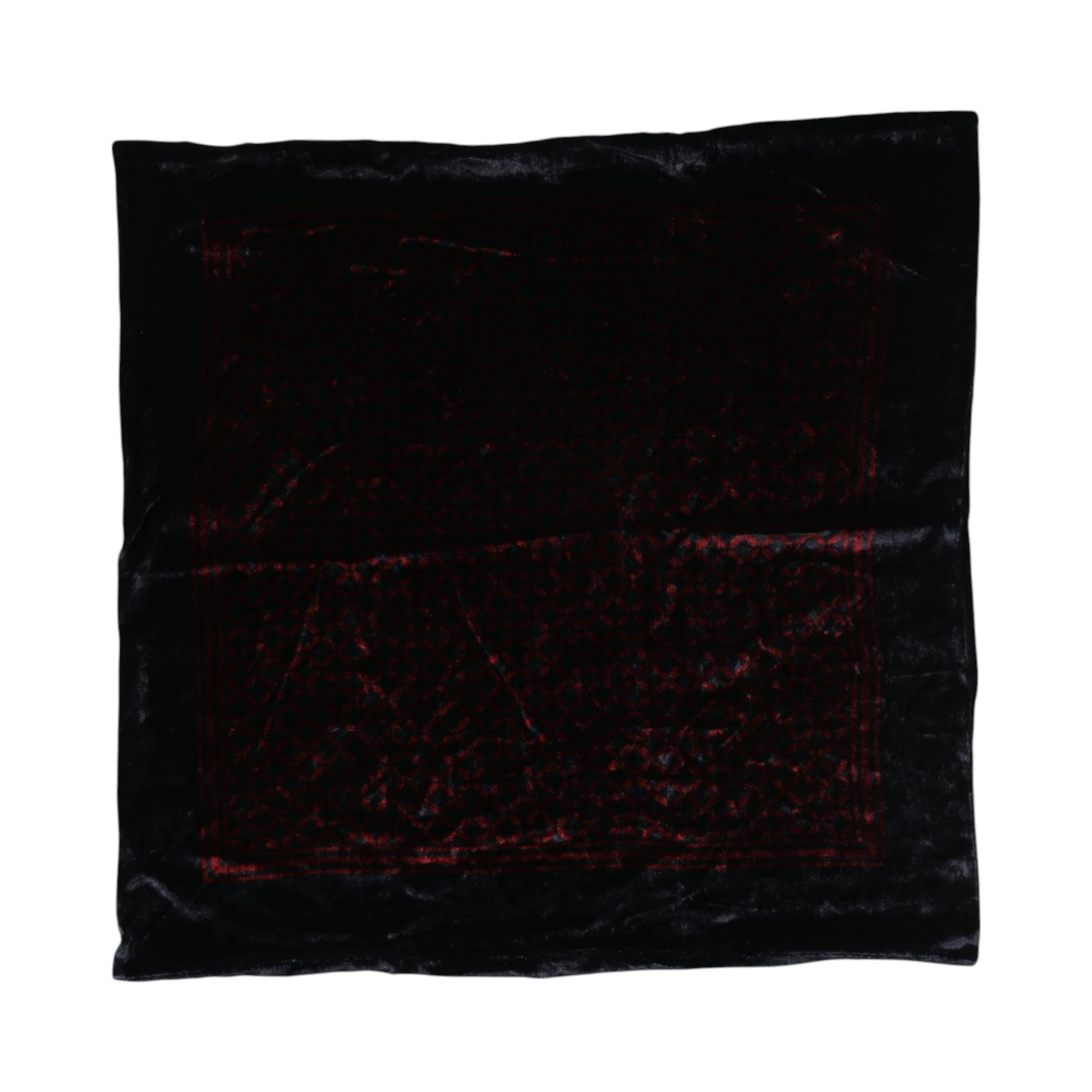 Black Red Viscose Square Men Foulard Scarf