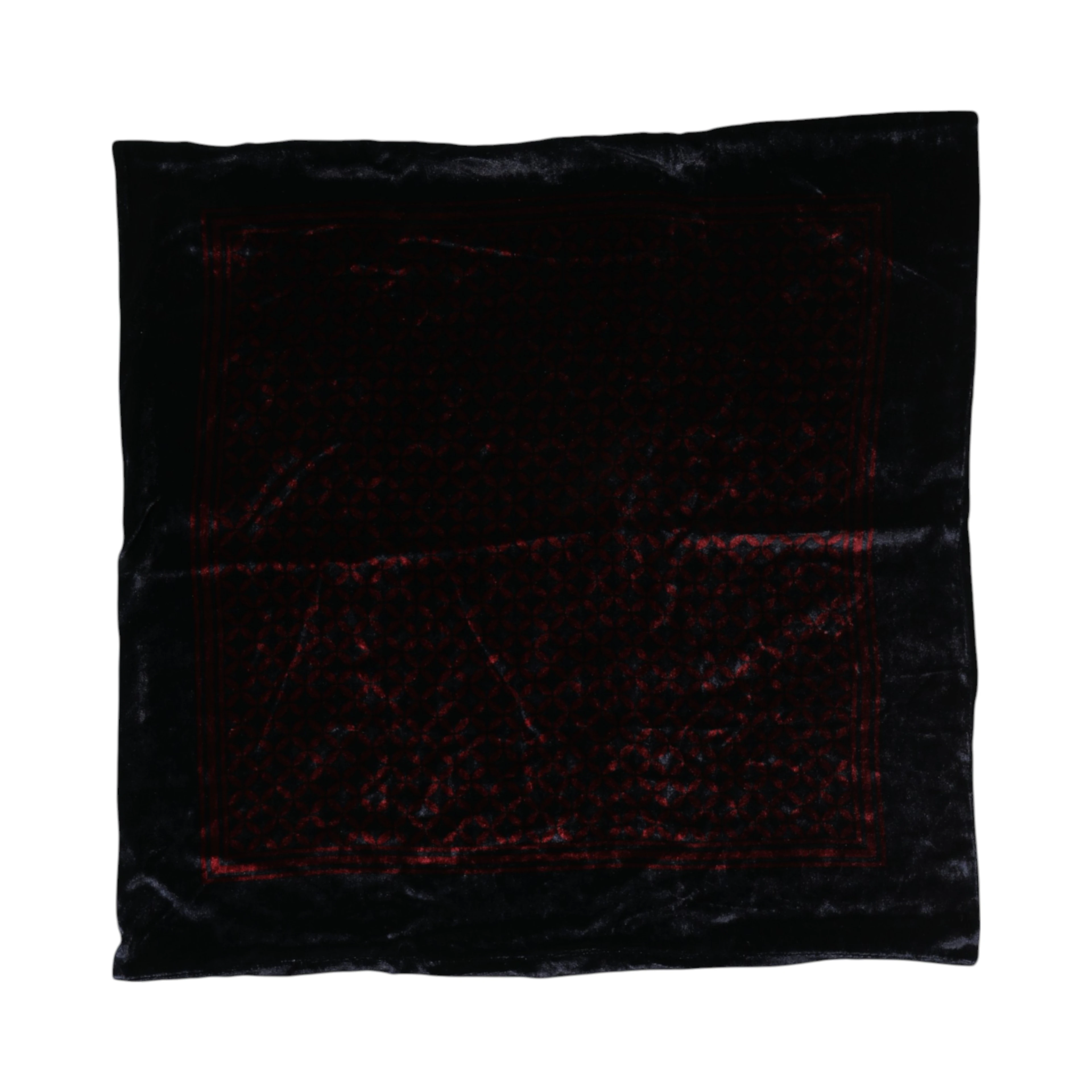 Black Red Viscose Square Men Foulard Scarf
