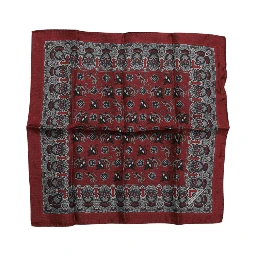 Maroon Monkey Print Silk Square Foulard Scarf