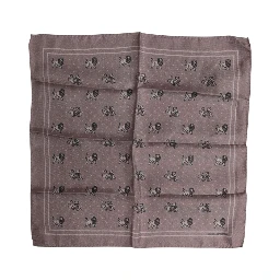 Brown Animal Print Square Foulard Scarf