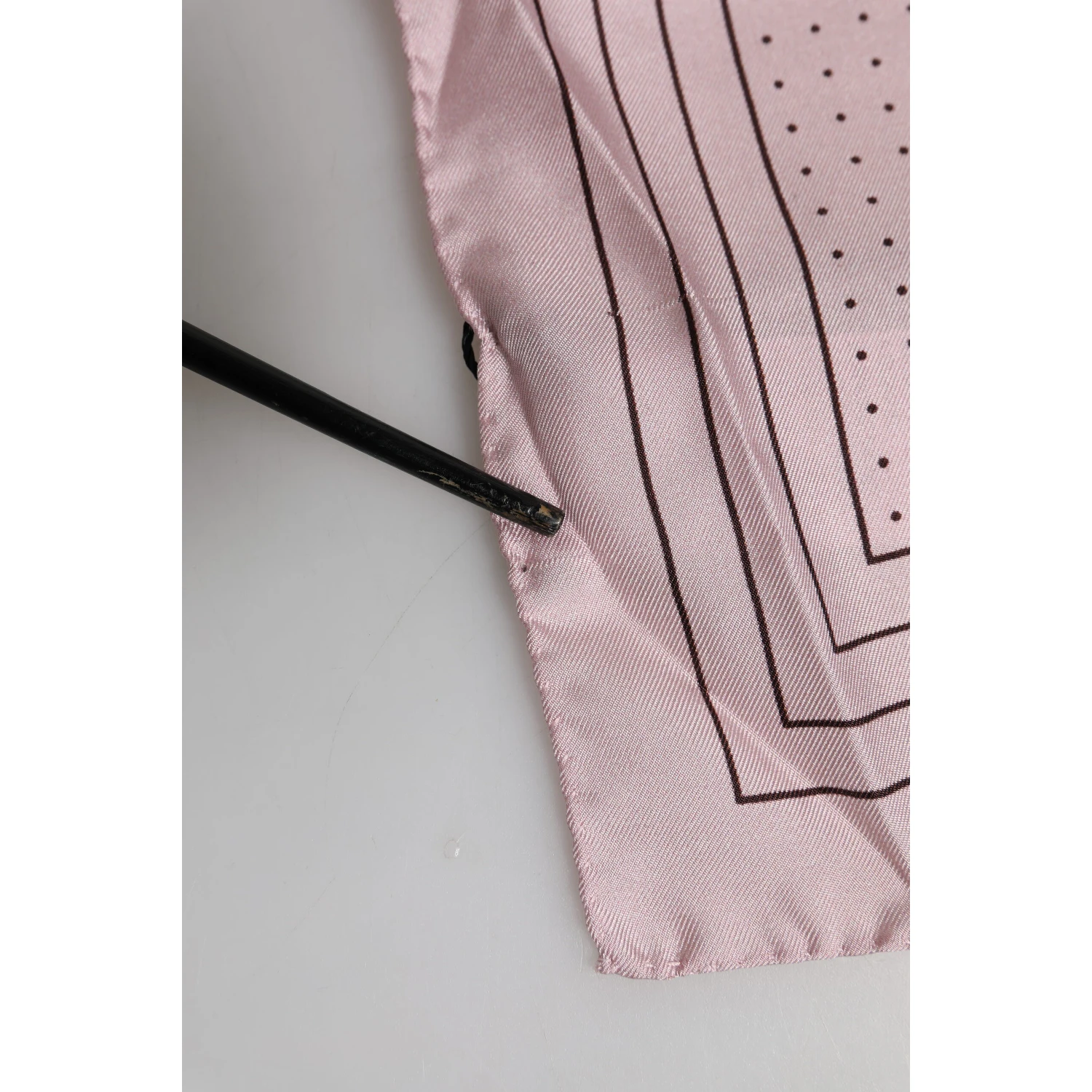 Beige Dotted Silk Square Men Foulard Scarf