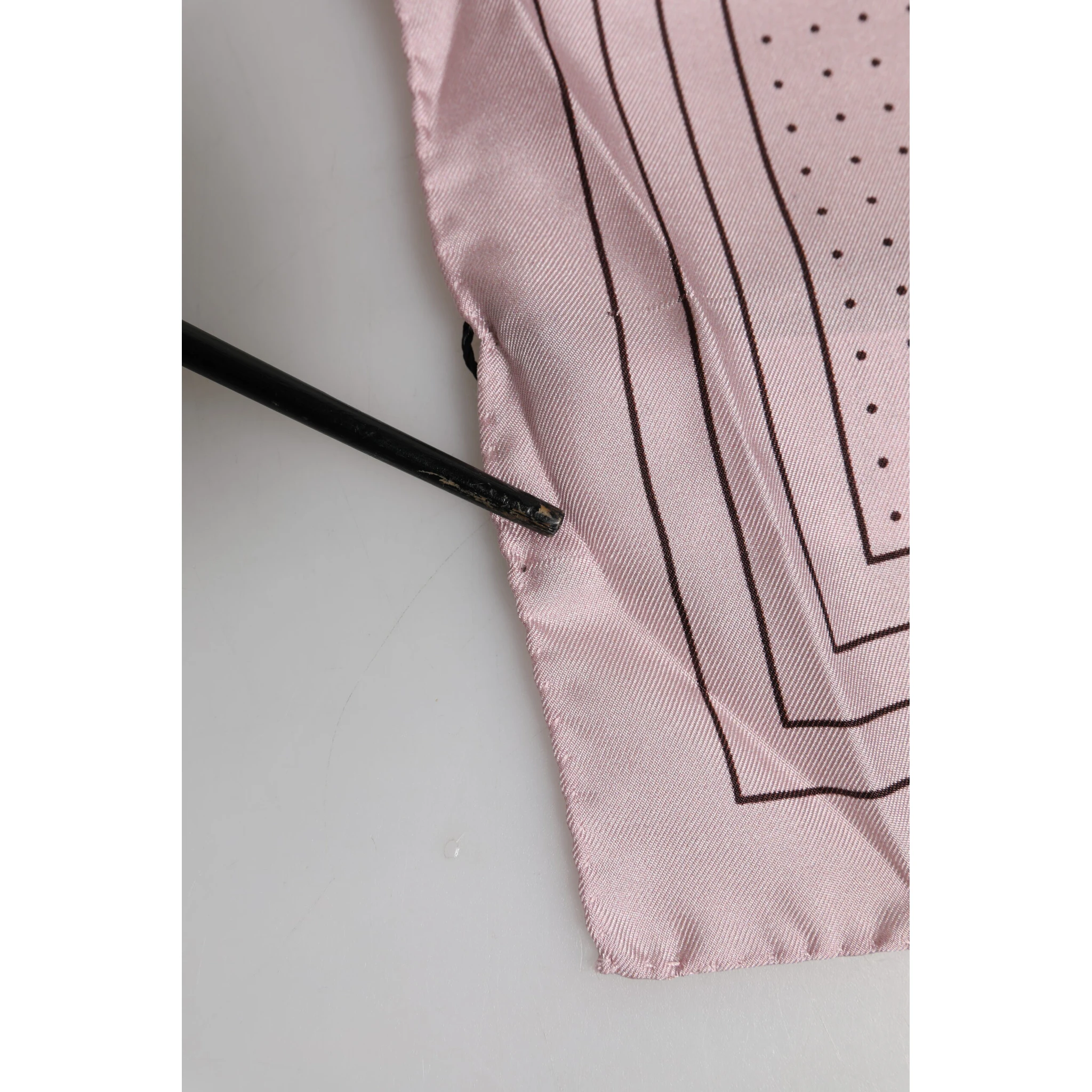 Beige Dotted Silk Square Men Foulard Scarf