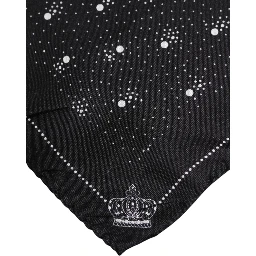 Black White Printed Square Men Foulard Scarf