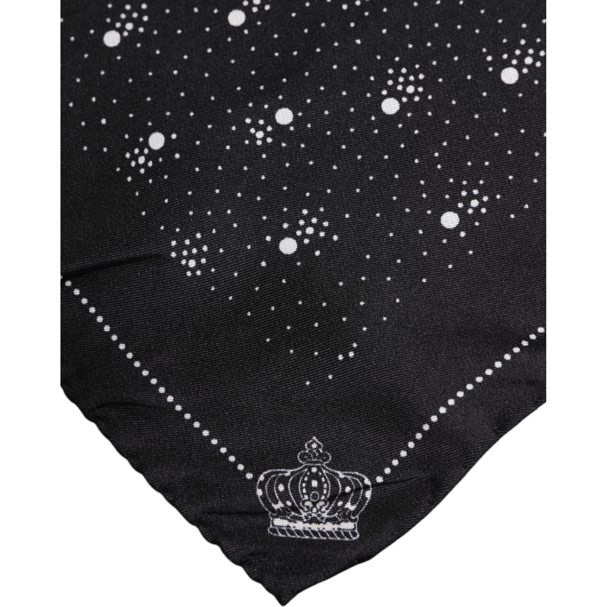Black White Printed Square Men Foulard Scarf