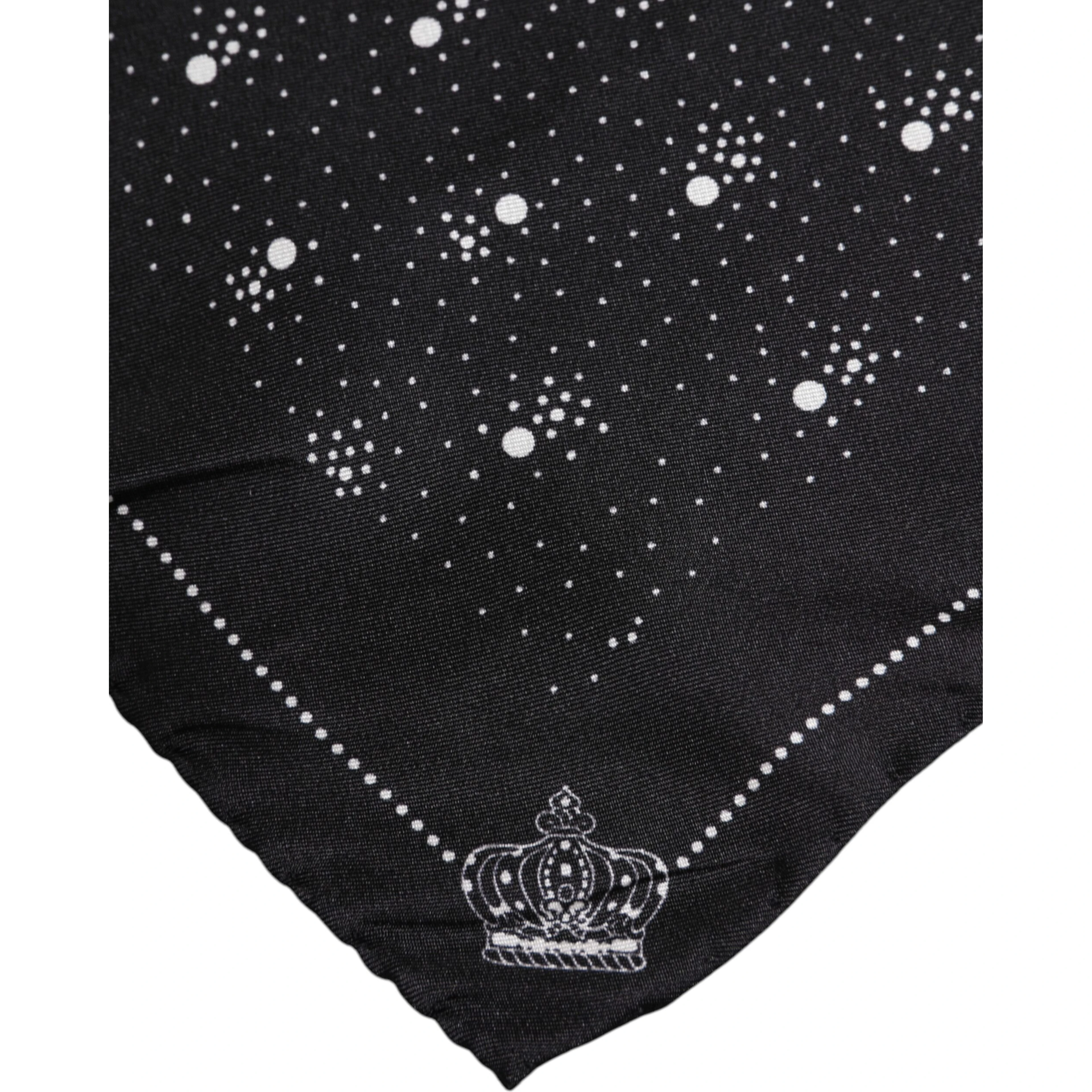 Black White Printed Square Men Foulard Scarf