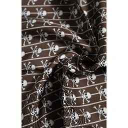 Brown Skull Silk Square Men Foulard Scarf