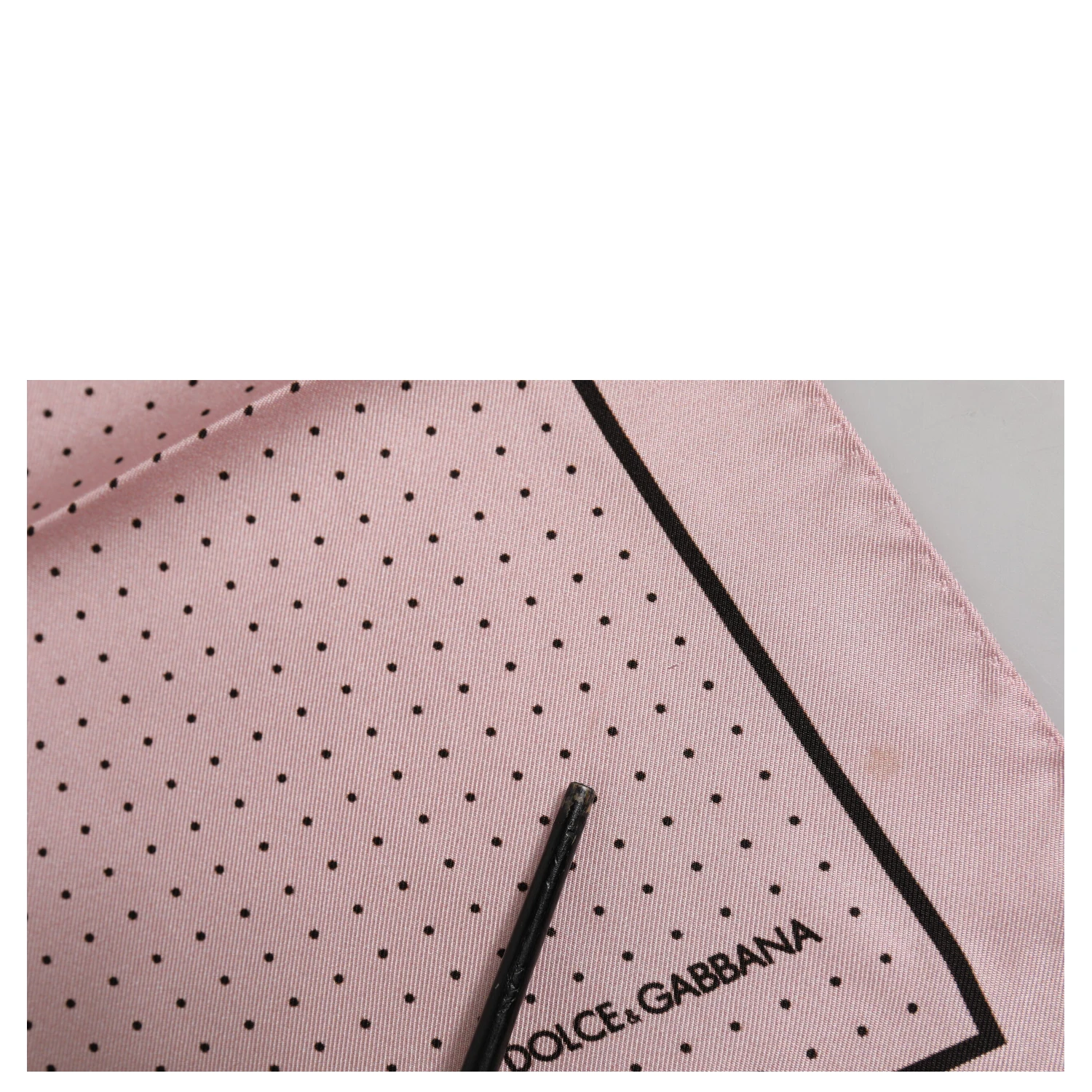 Beige Dotted Silk Square Men Foulard Scarf