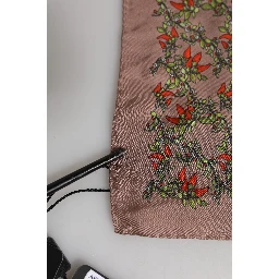 Brown Chili Print Silk Square Foulard Scarf