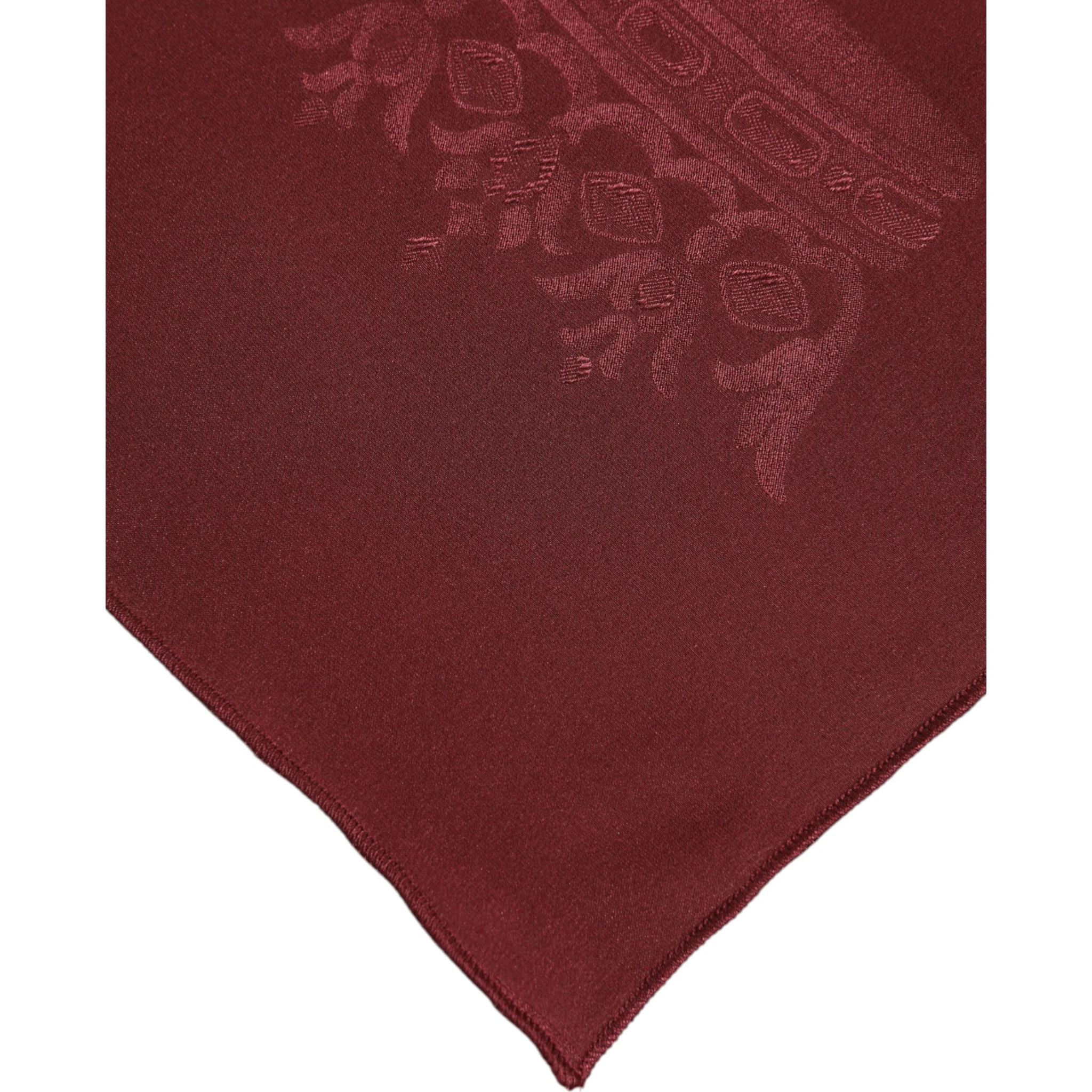 Maroon Silk Crown Square Men Foulard Scarf