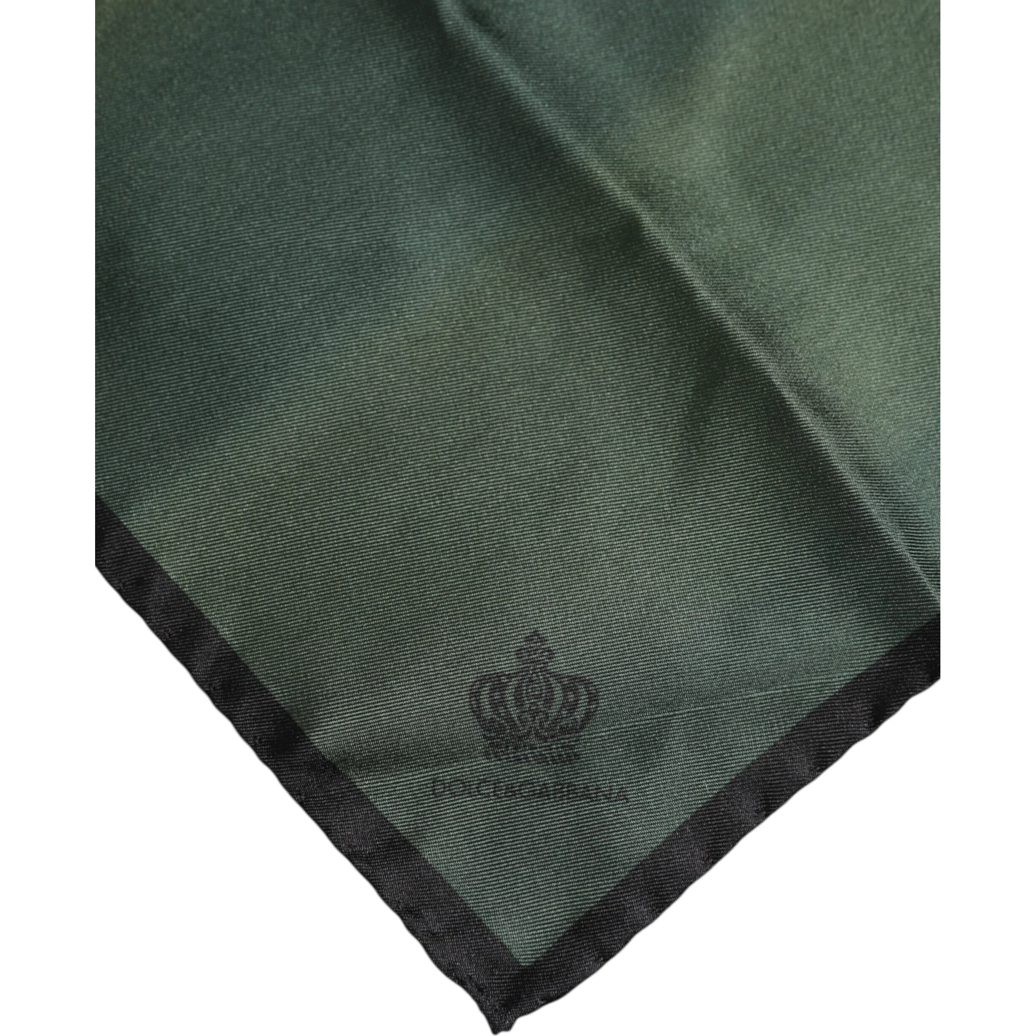 Green DG Crown Silk Square Men Foulard Scarf