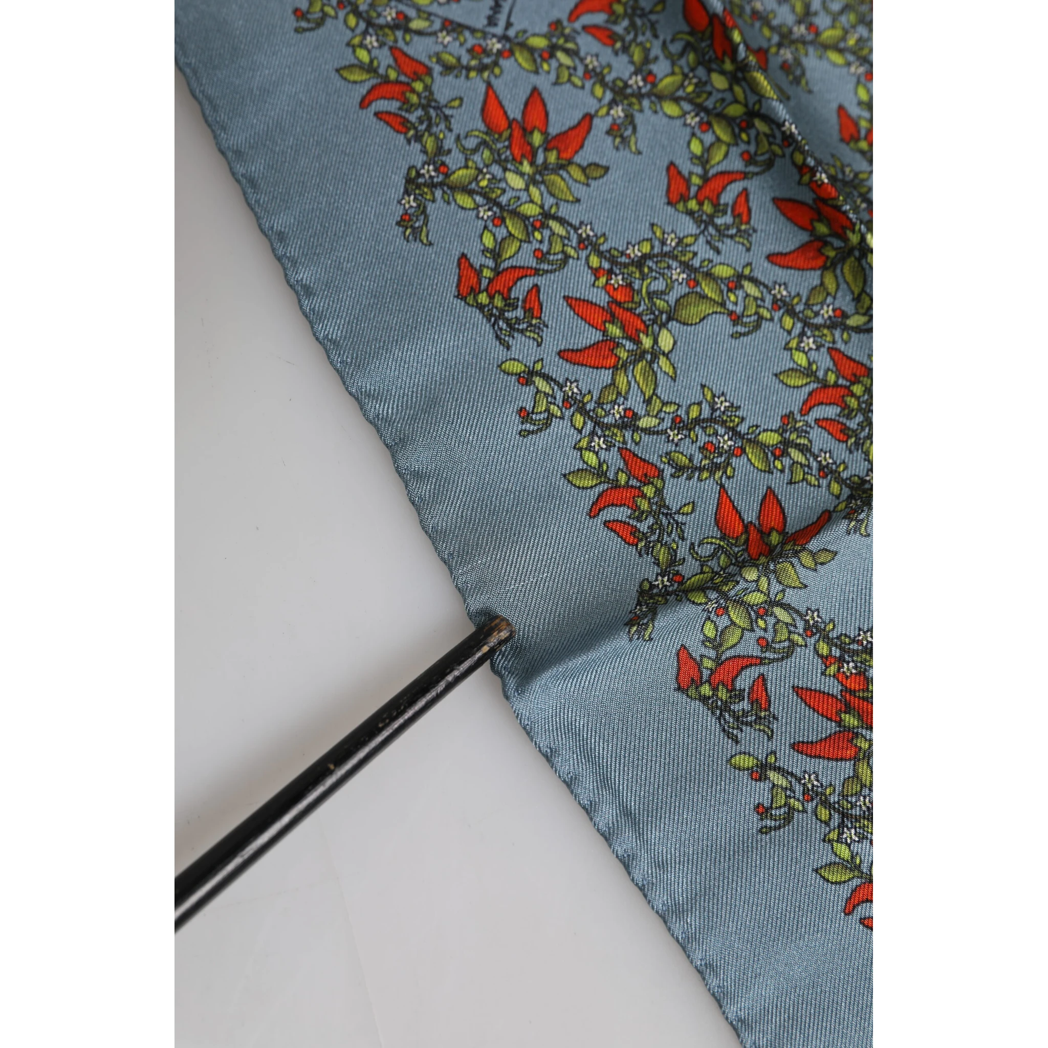 Gray Chilis Silk Square Men Foulard Scarf