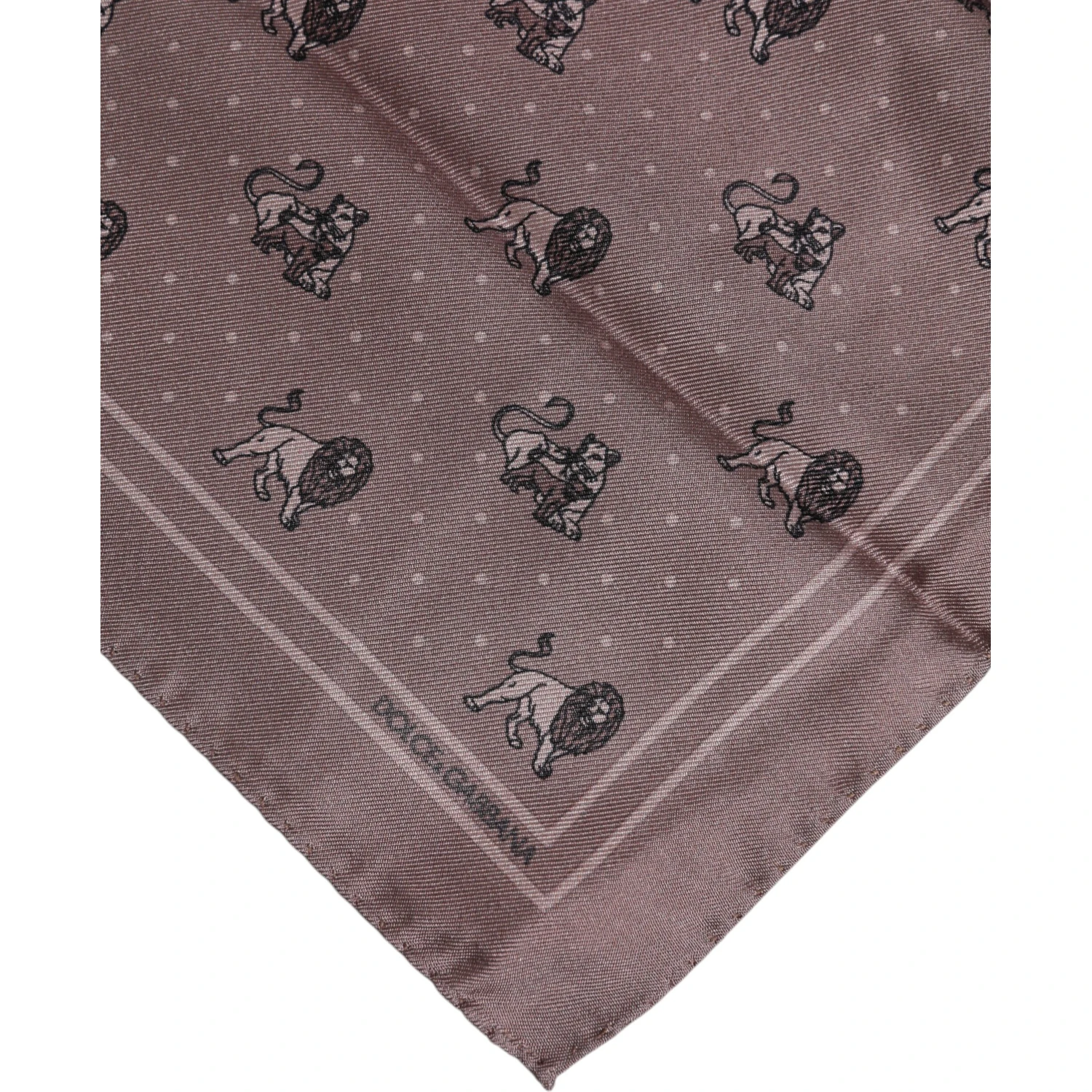 Brown Animal Print Square Foulard Scarf