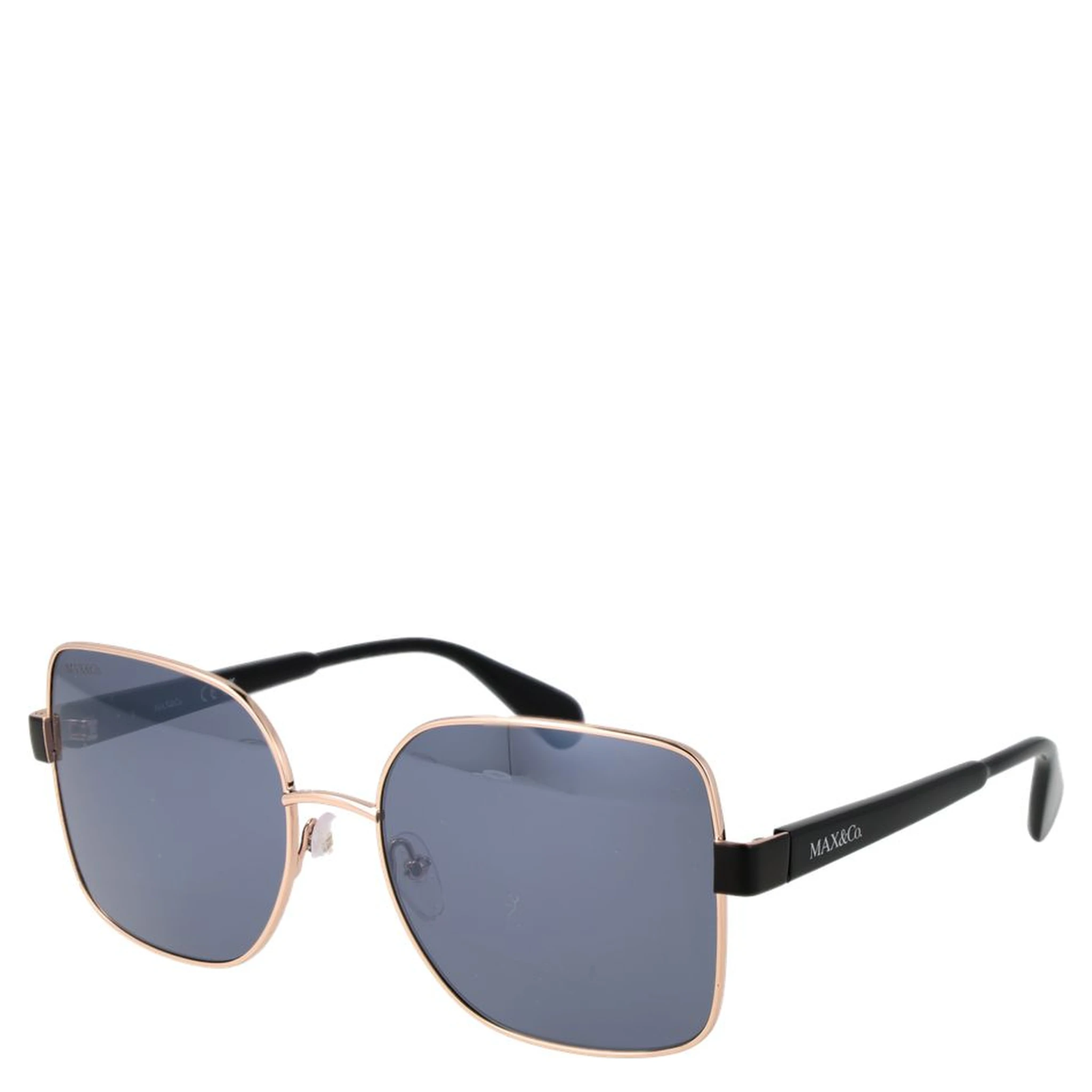 نظارات شمسية معدنية باللون الذهبي الوردي