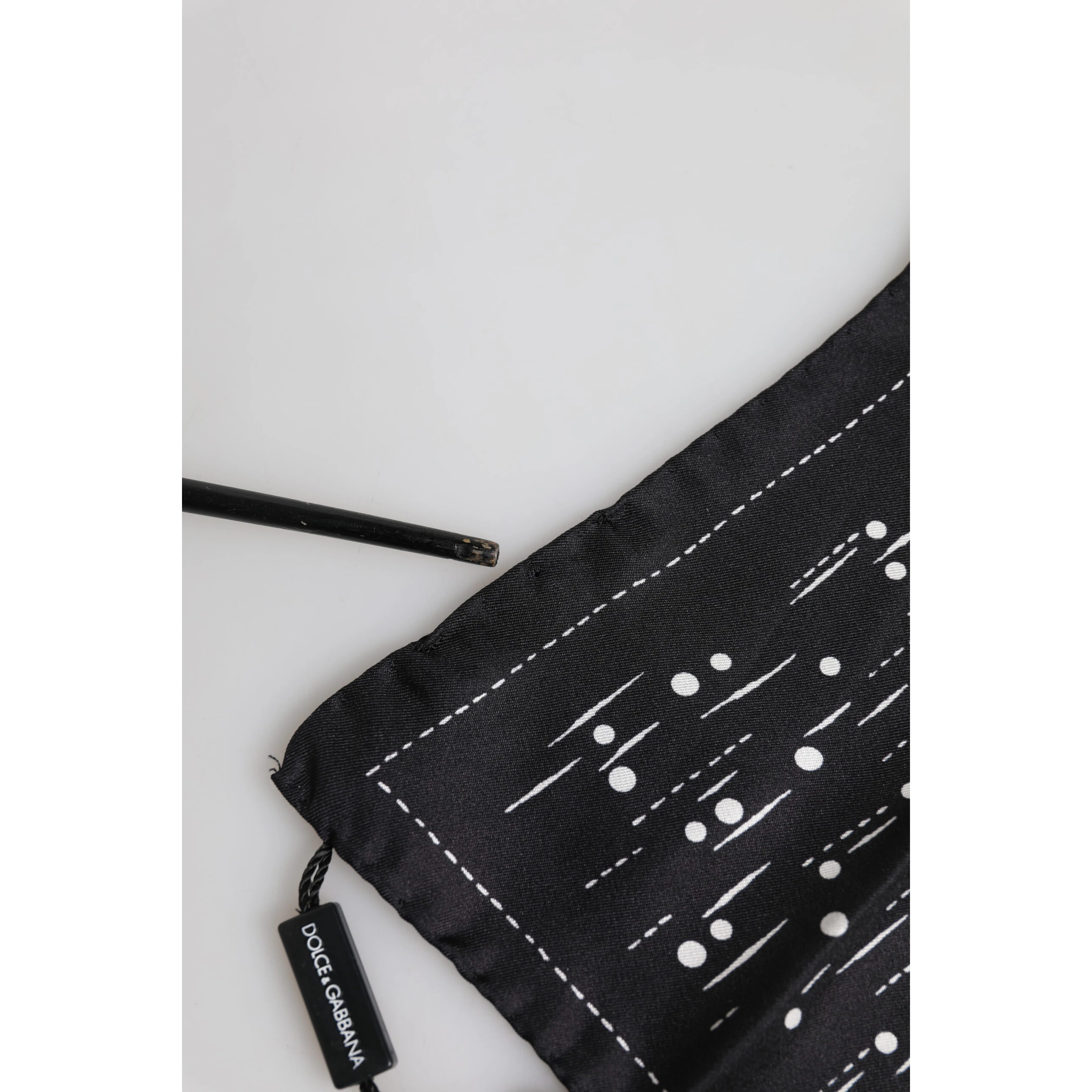 Black White Printed Square Men Foulard Scarf