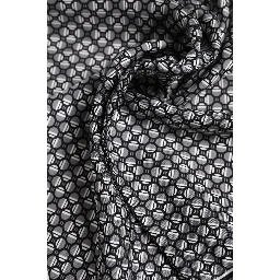 Black White Patterned Square Foulard Scarf