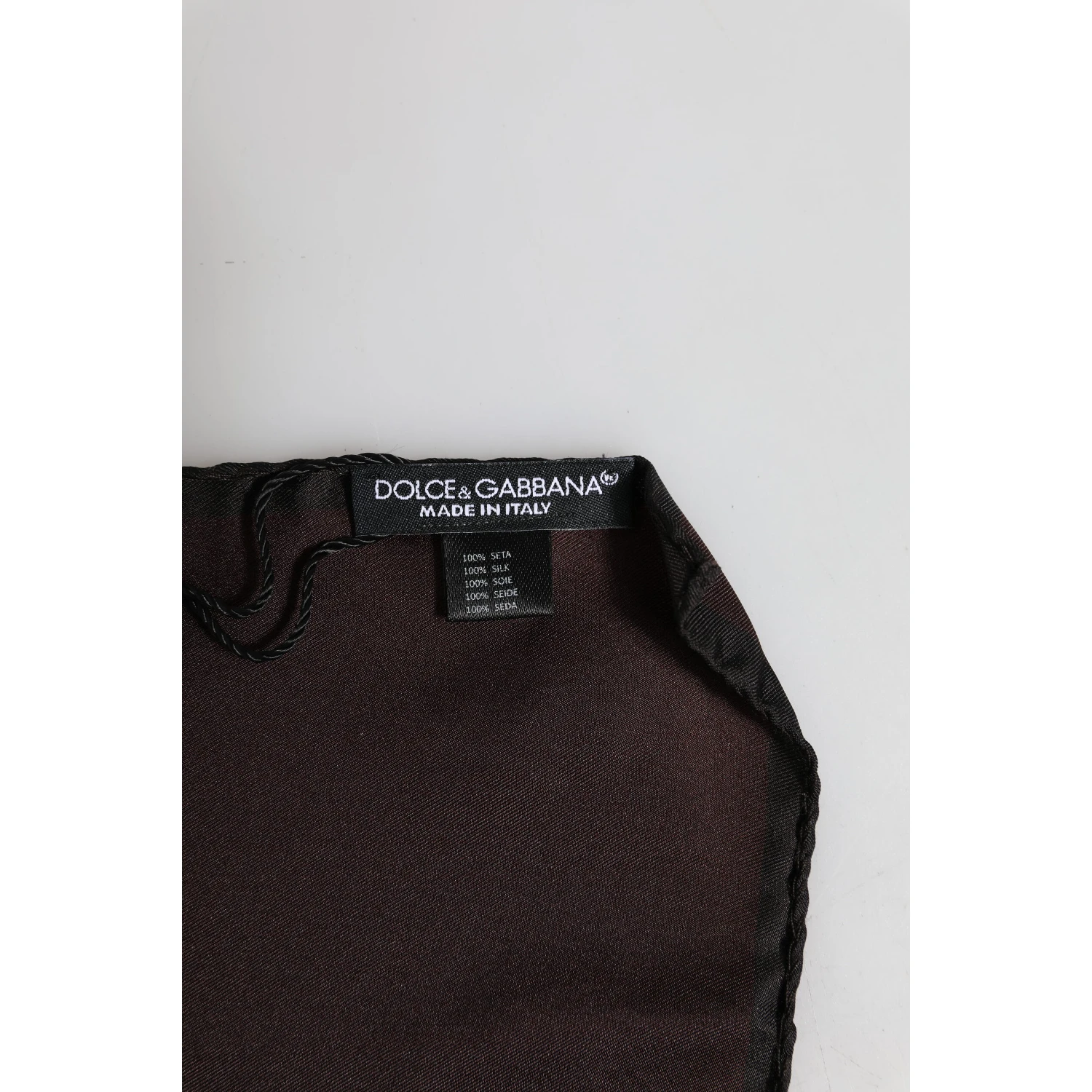 Brown DG Crown Silk Square Men Foulard Scarf