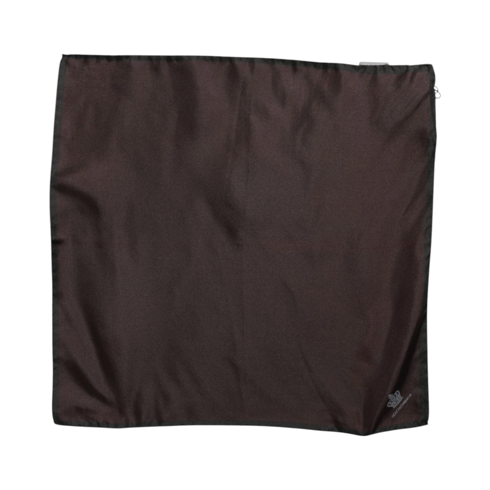 Brown DG Crown Silk Square Men Foulard Scarf