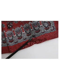 Maroon Monkey Print Silk Square Foulard Scarf